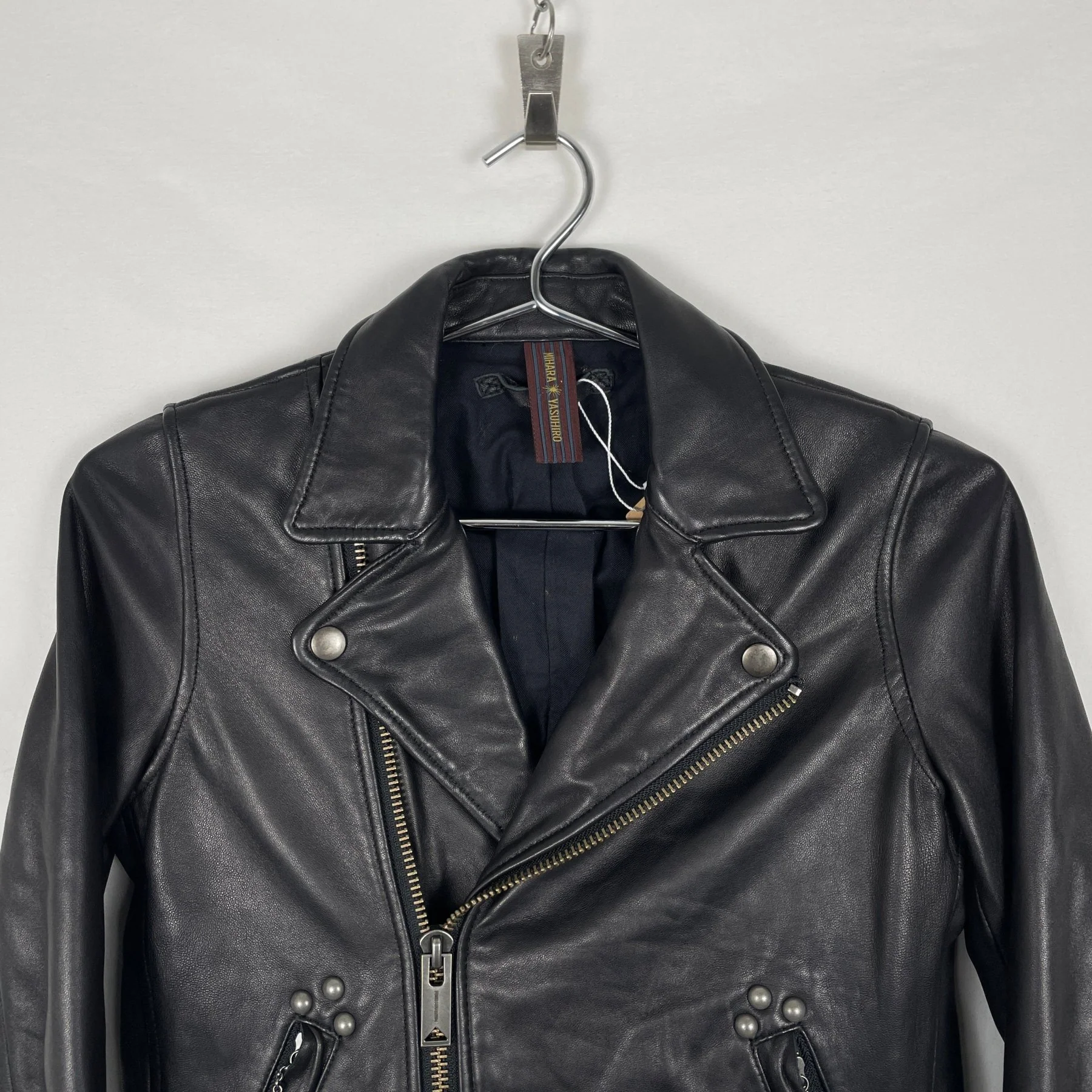 Mihara Yasuhiro Cropped Biker Leather Jacket - Image 3