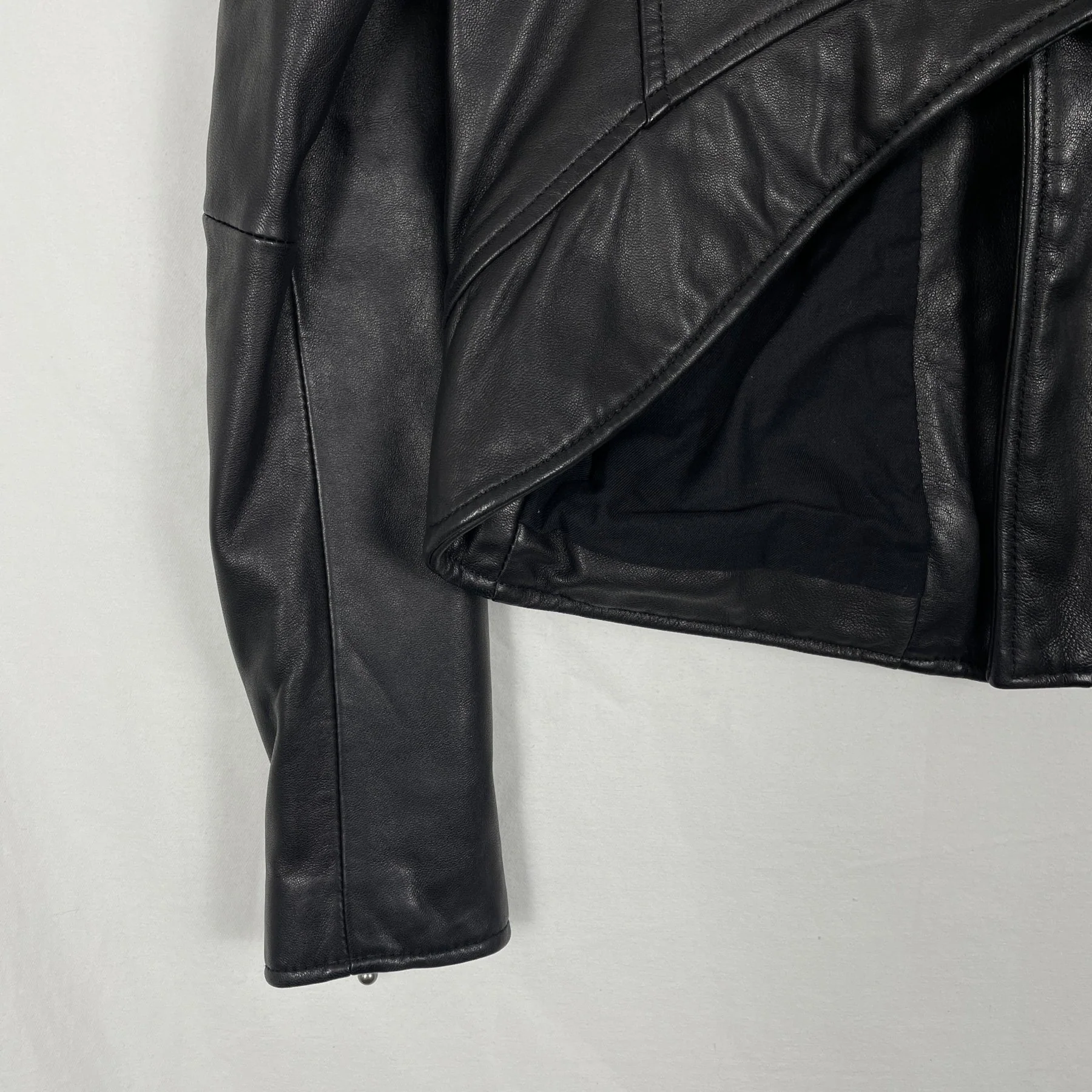 Mihara Yasuhiro Cropped Biker Leather Jacket - Image 7
