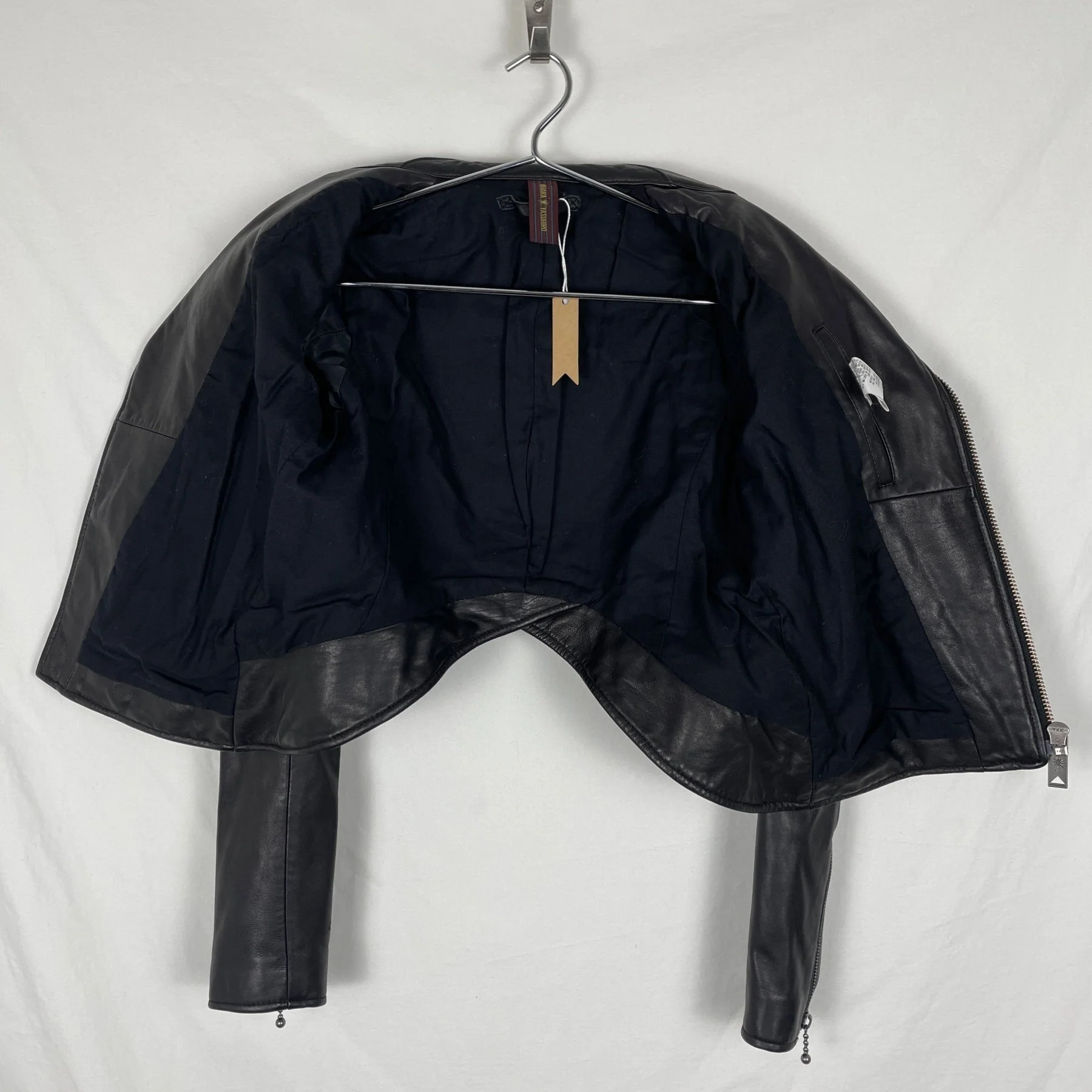 Mihara Yasuhiro Cropped Biker Leather Jacket - Image 9