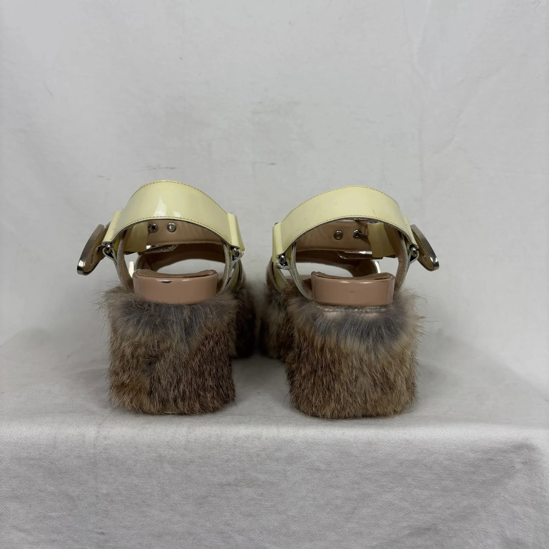 Mihara Yasuhiro Fur Trim Chunky Sandals - Image 4