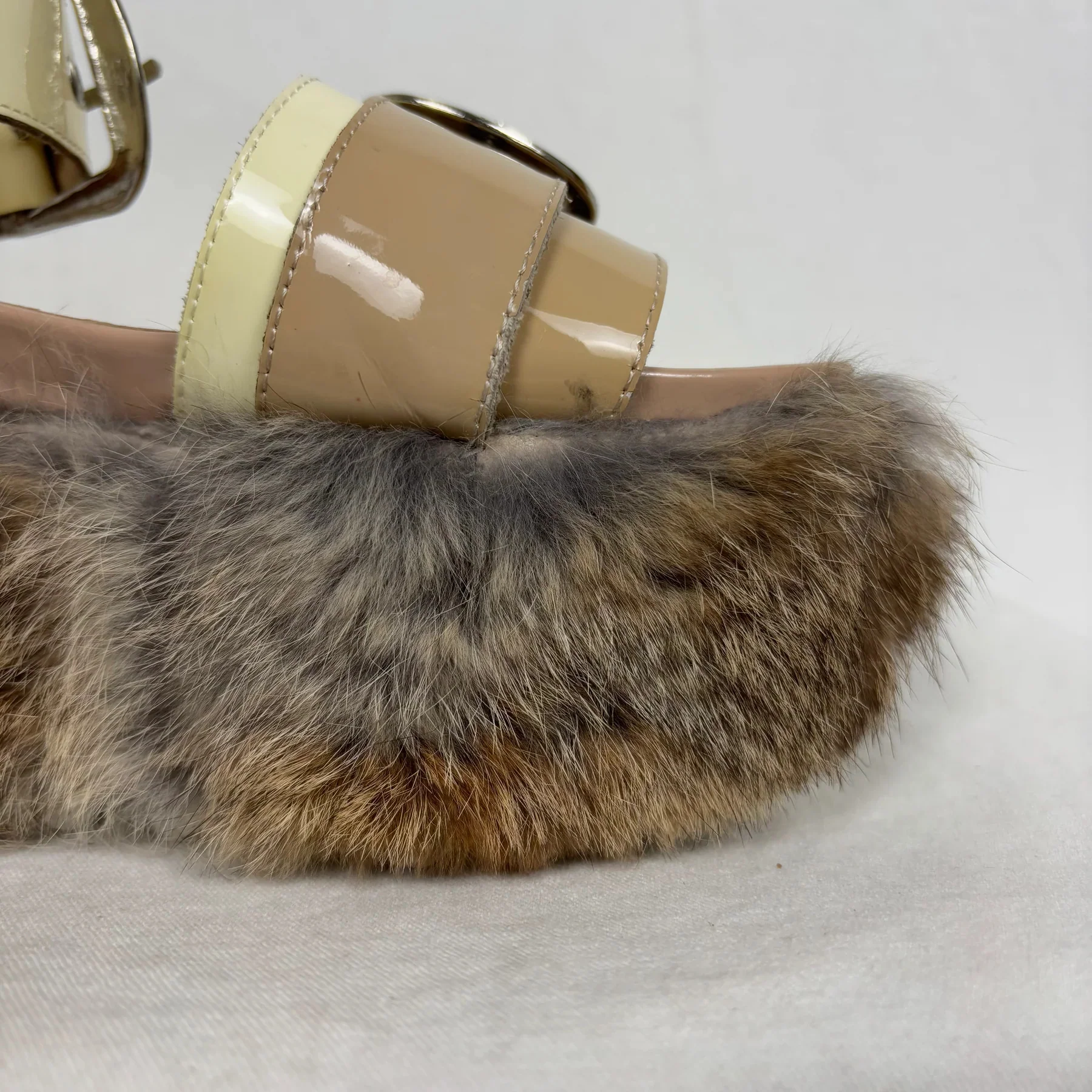 Mihara Yasuhiro Fur Trim Chunky Sandals - Image 5
