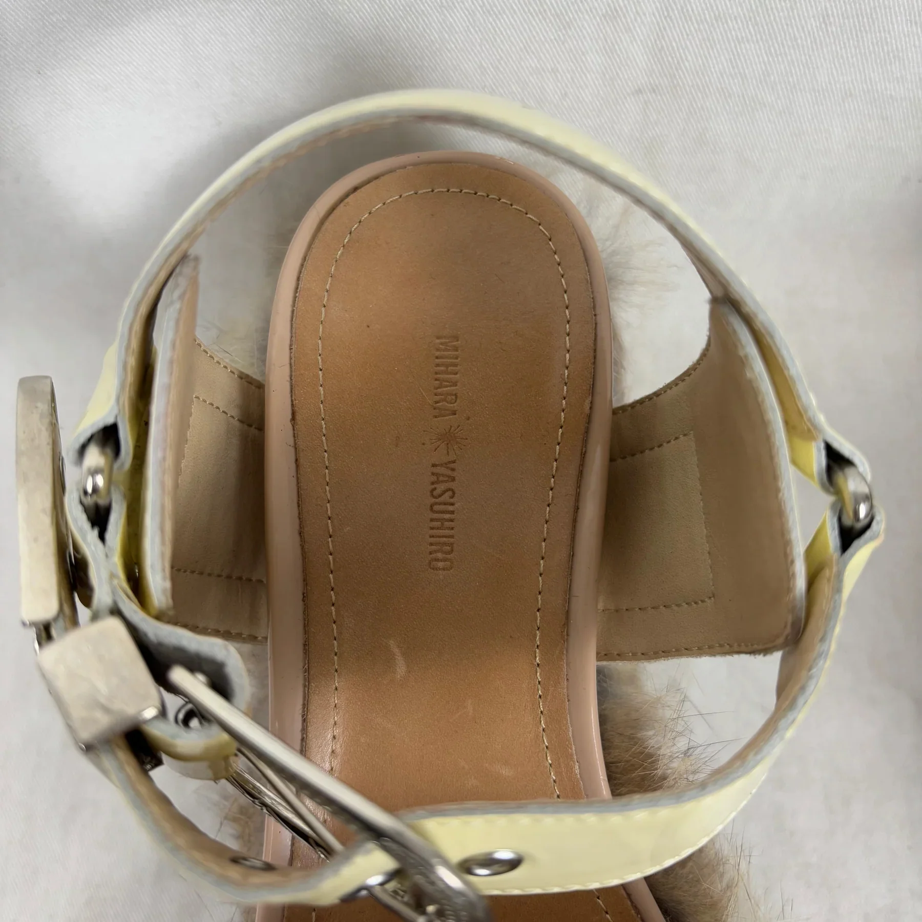 Mihara Yasuhiro Fur Trim Chunky Sandals - Image 8