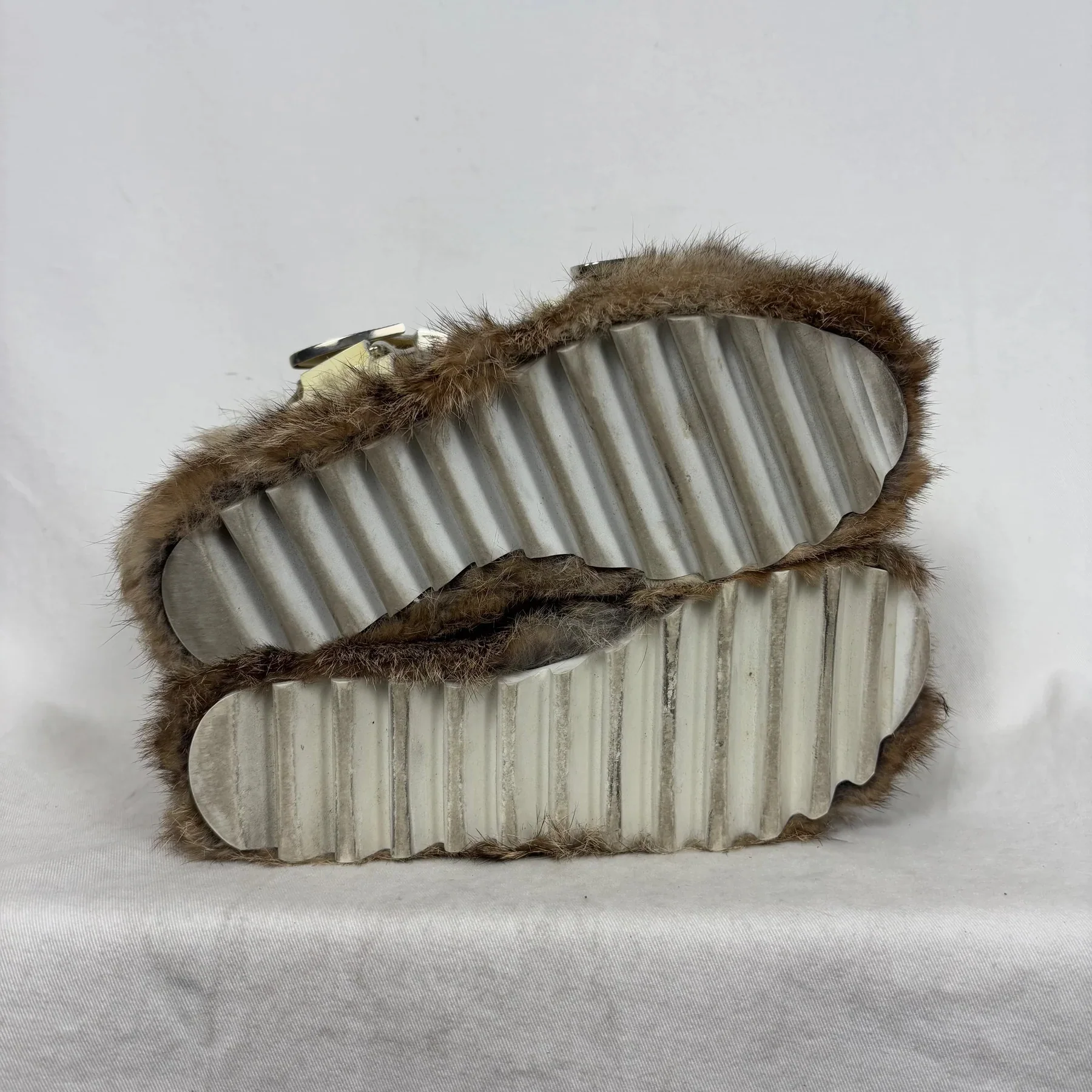 Mihara Yasuhiro Fur Trim Chunky Sandals - Image 9