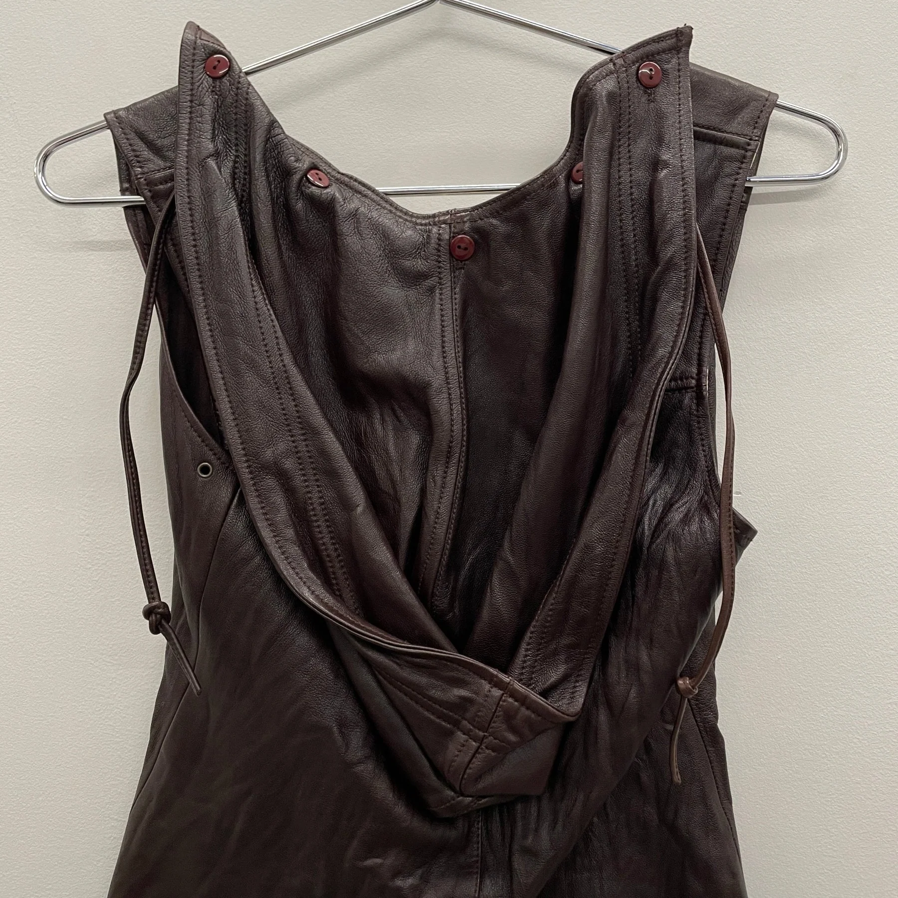 Mike & Chris Hooded Leather Vest - Image 5