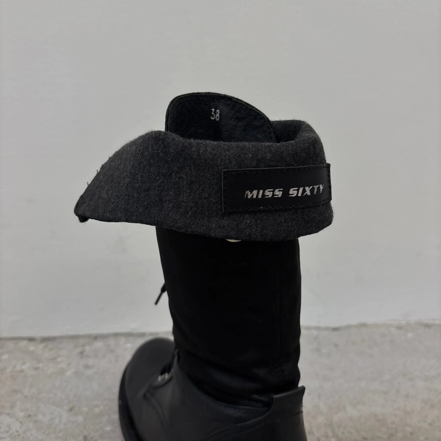 Miss Sixty Fold Over Leather Moto Boots - Image 5