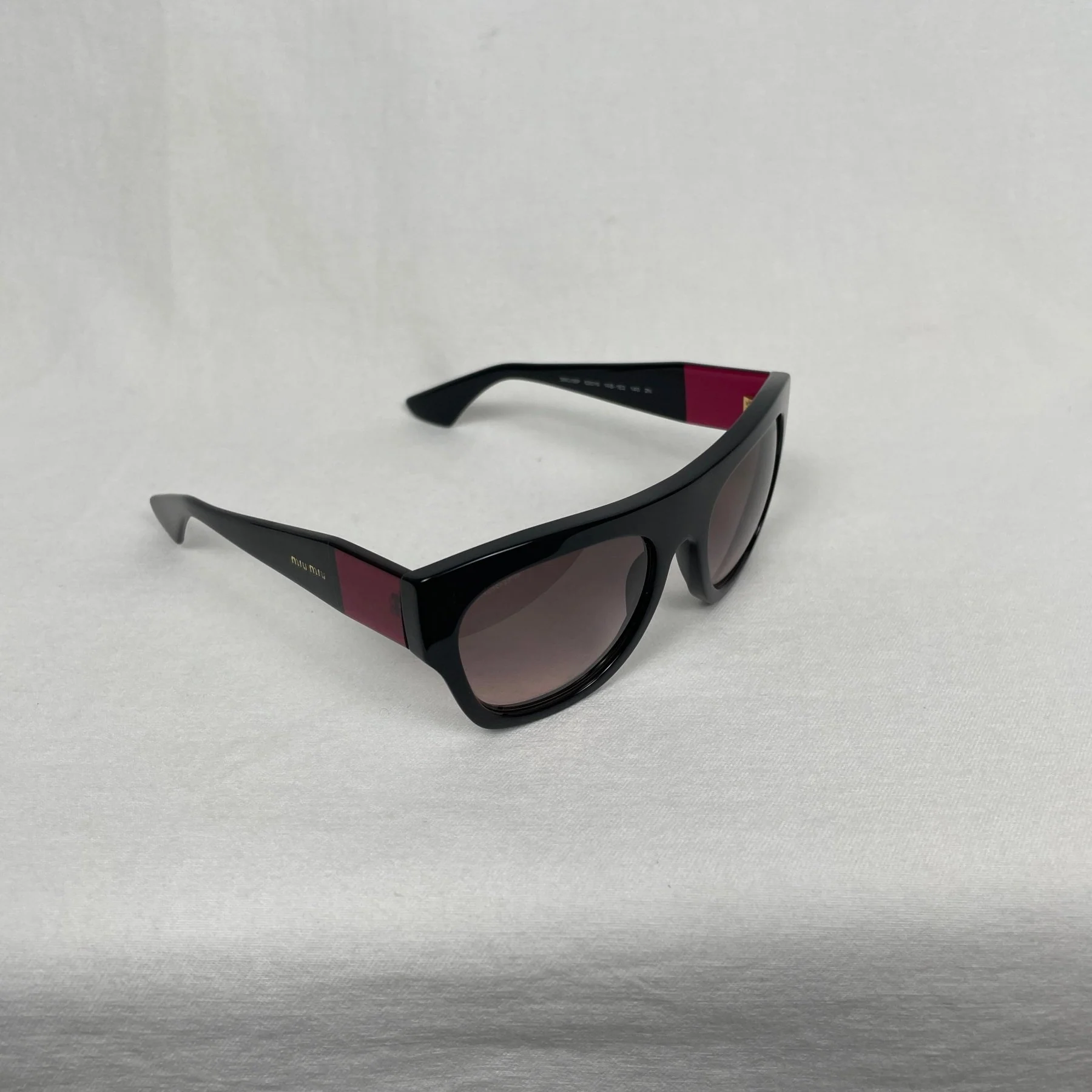 Miu Miu Black & Burgundy Tint Sunglasses - Image 2