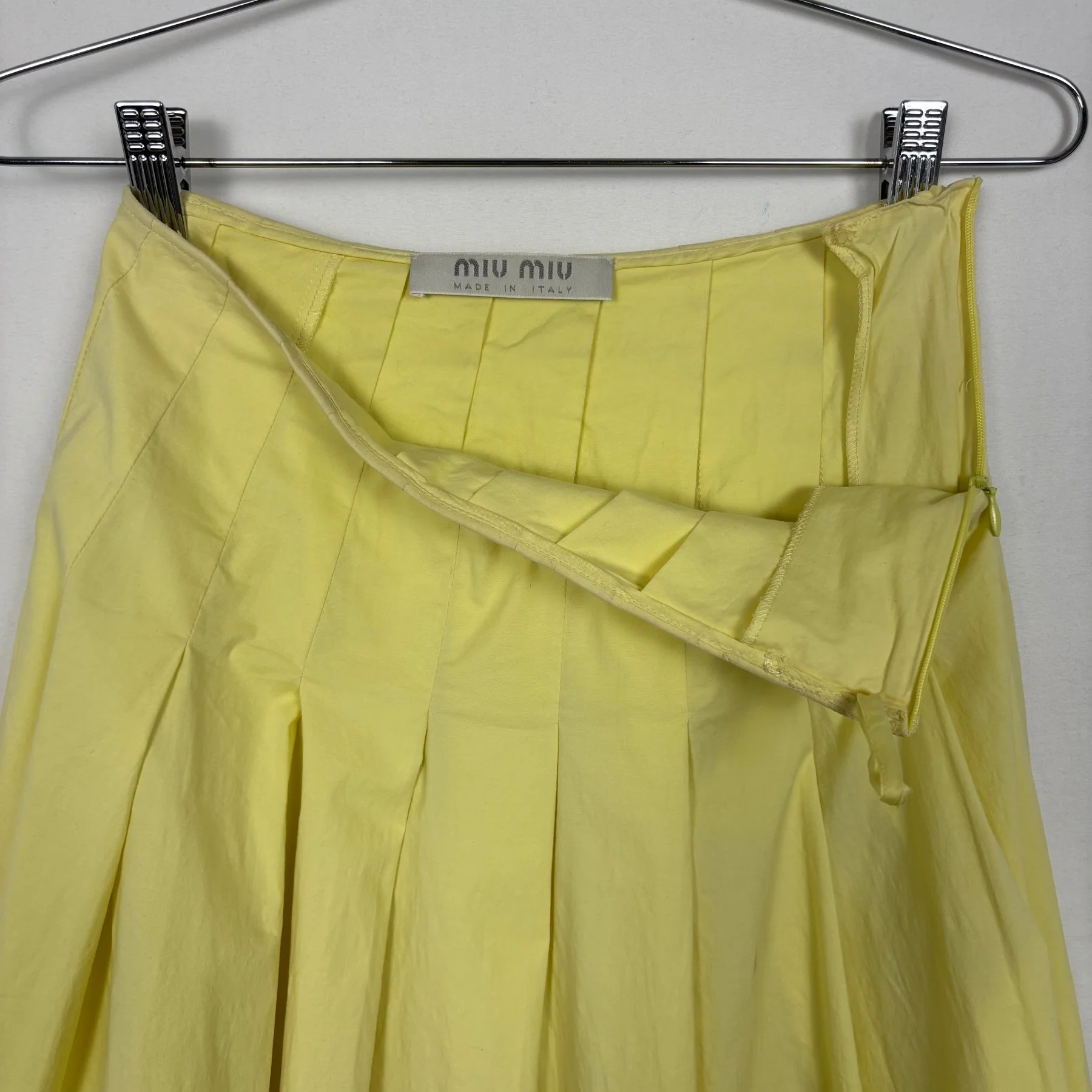 90s Miu Miu Pleated Summer Midi Skirt - Image 6