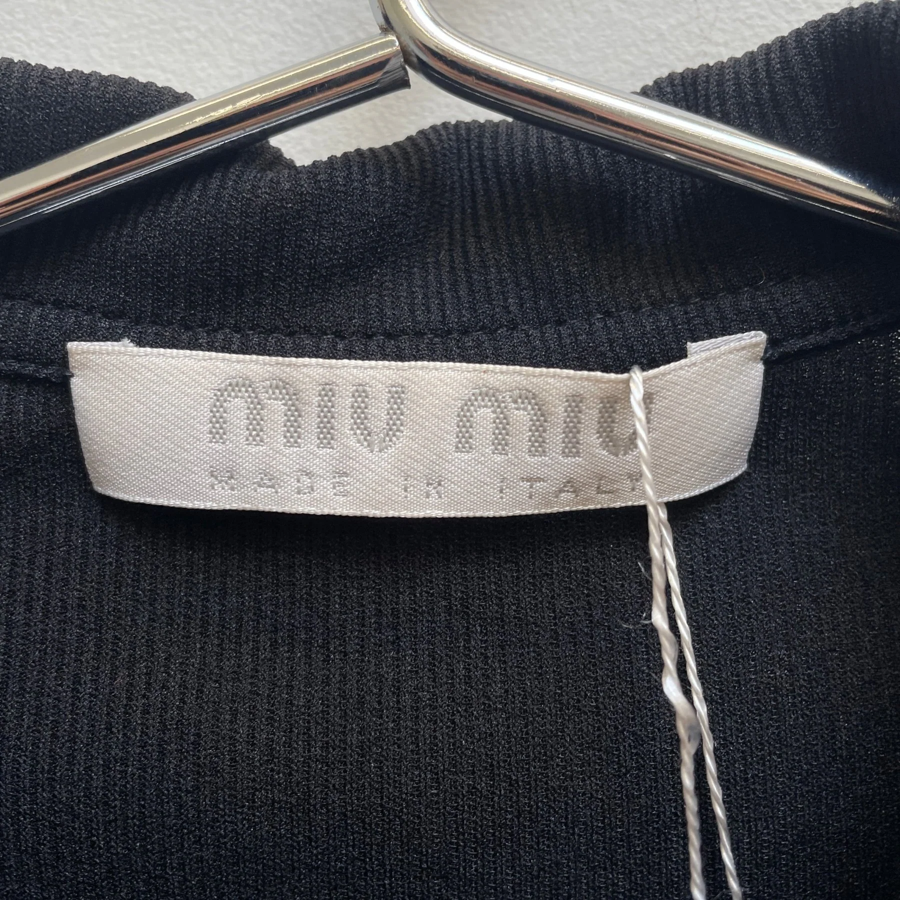 00s MIU MIU Ribbed Button Up Collared Top - Image 8