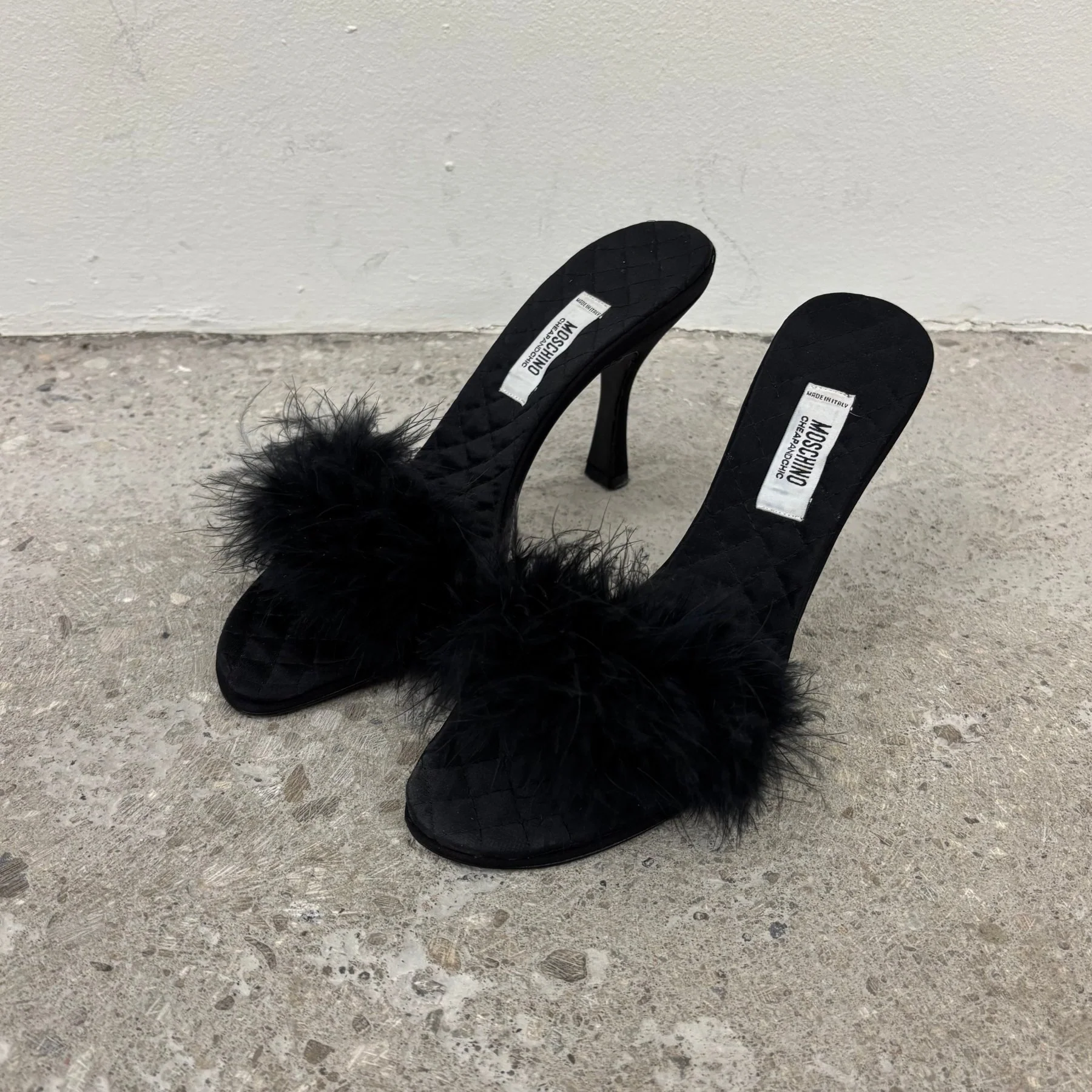 Moschino Quilted Feather Sandal Heels - Image 2