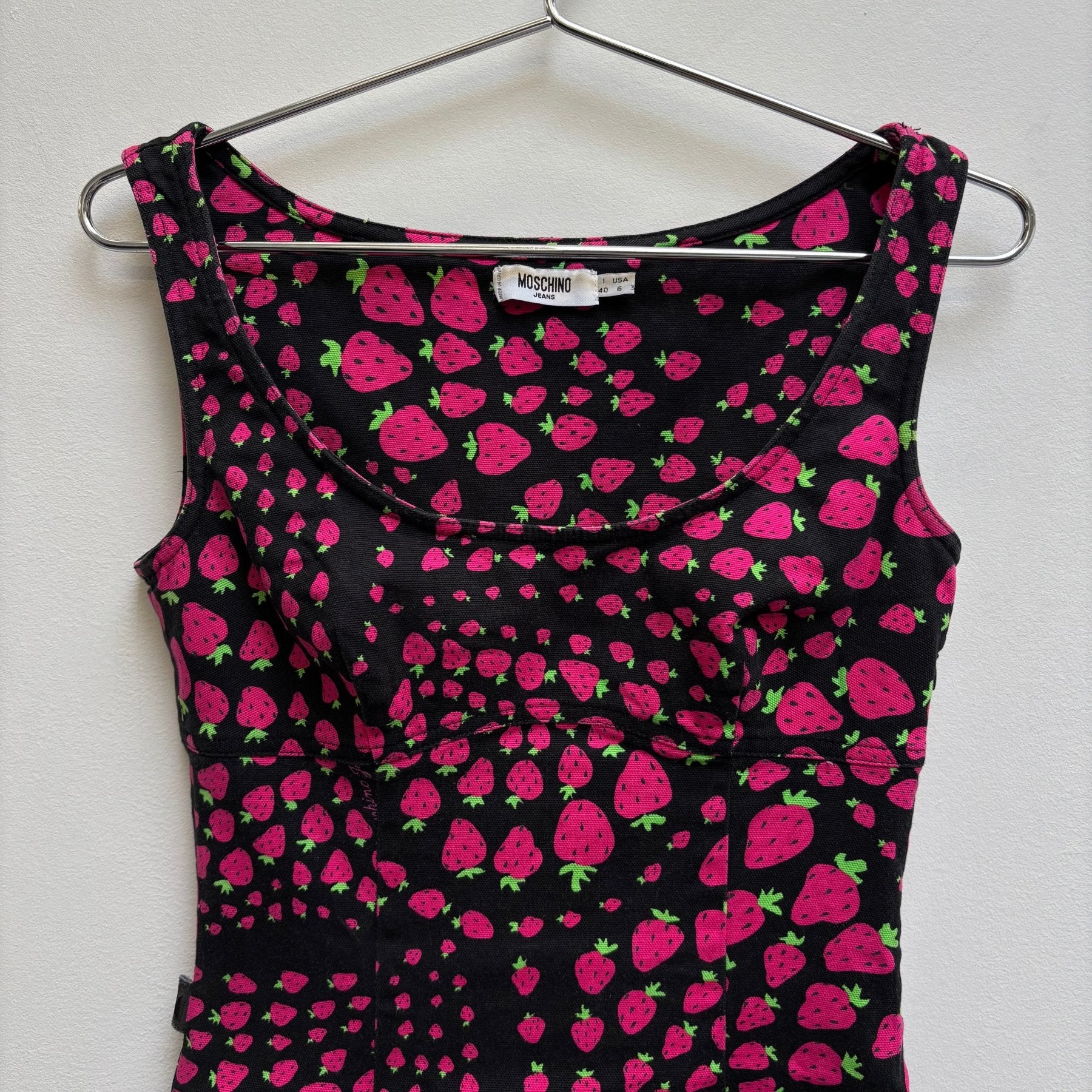 Moschino Strawberry Print Tank Summer Dress - Image 3