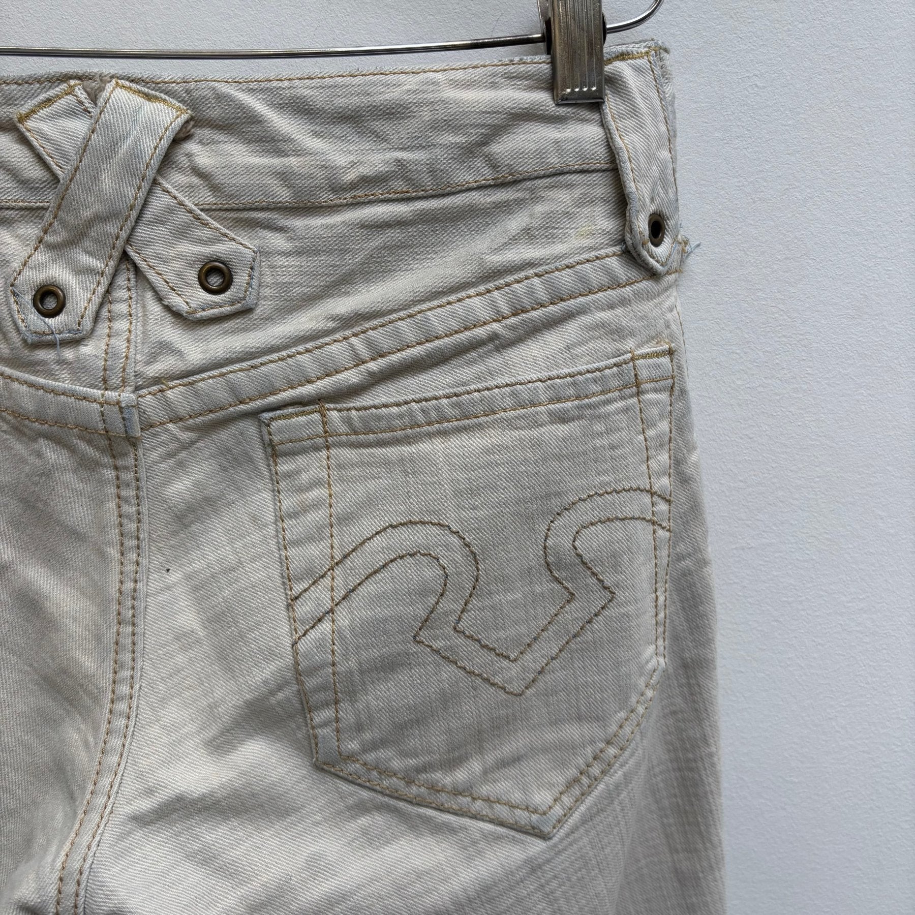 Obelisk Lace Up Flared Jeans - Image 10