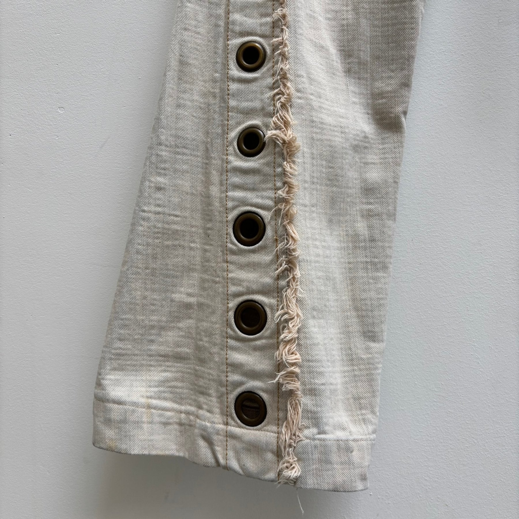 Obelisk Lace Up Flared Jeans - Image 7
