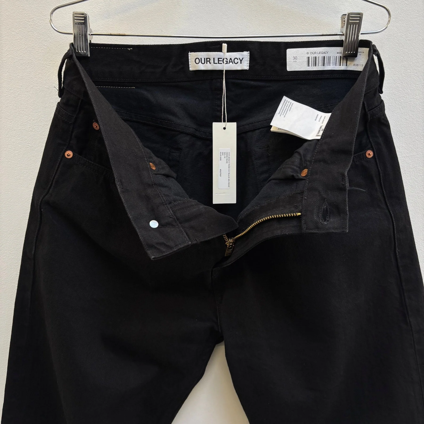 Our Legacy Third Cut Black Selvedge Denim Jeans - Image 11