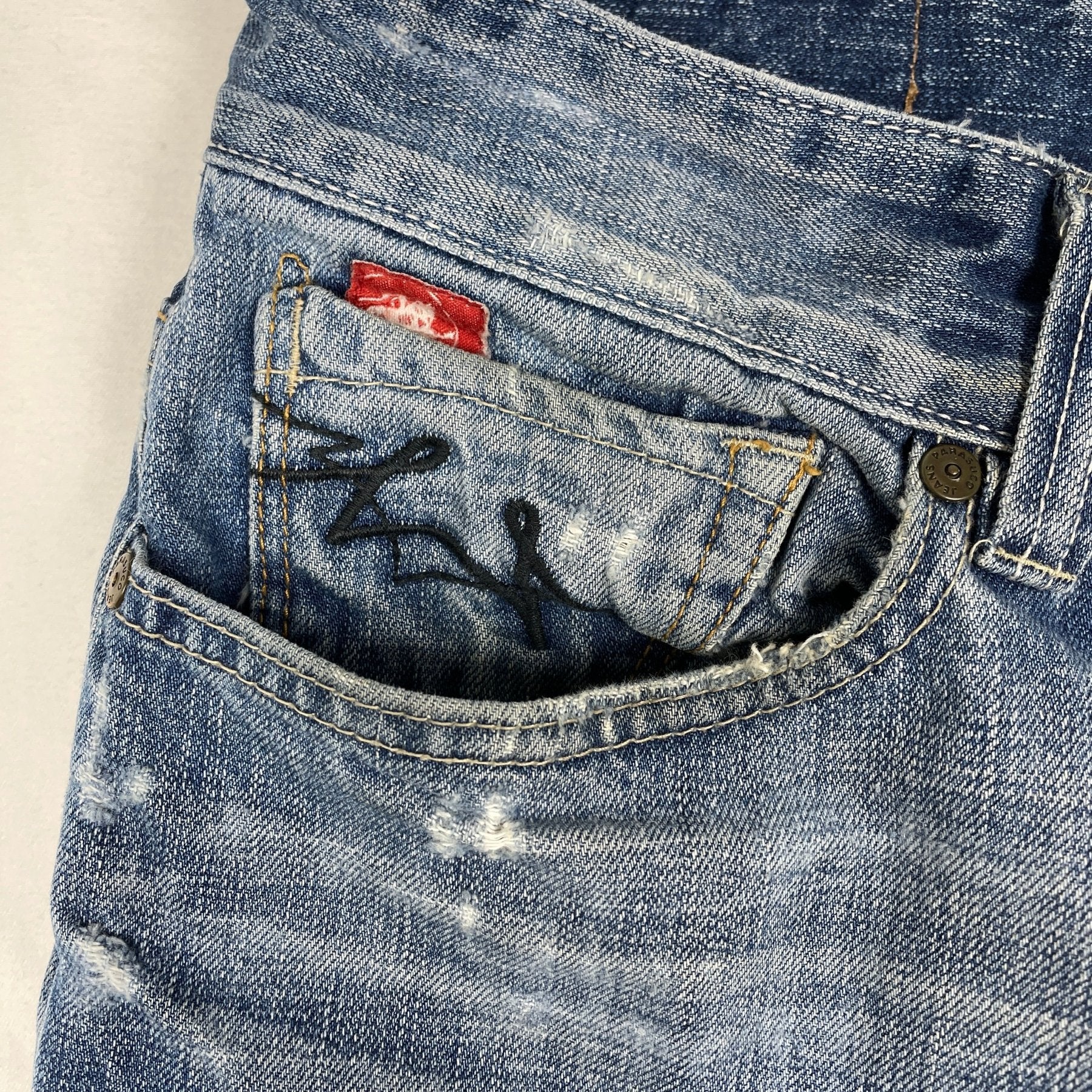 90s Parasuco Ripped Light Wash Straight Leg Jeans - Image 6