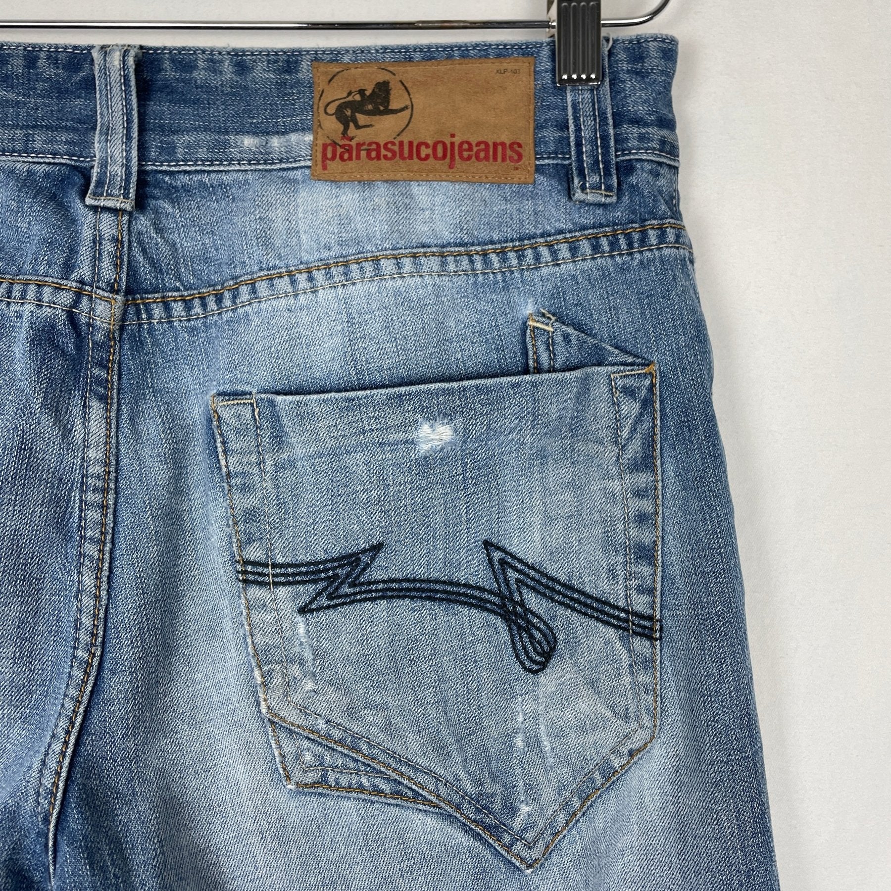 90s Parasuco Ripped Light Wash Straight Leg Jeans - Image 7