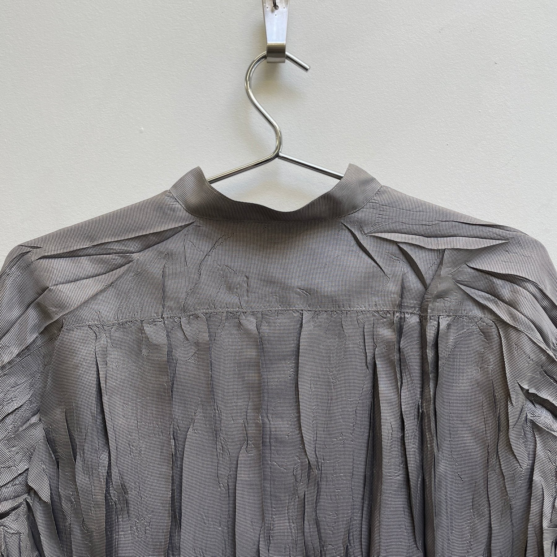 Pleats Please by Issey Miyake Silver Gilled Button Up - Image 6