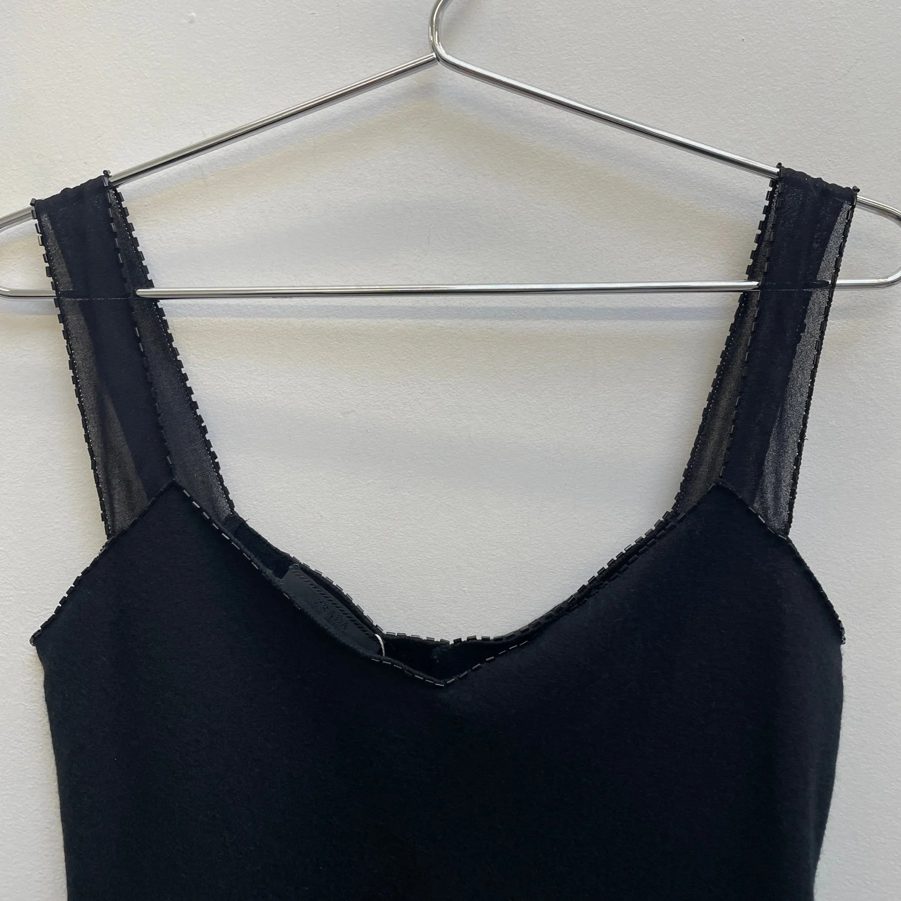 Prada Beaded Neckline Wool Camisole Top - Image 3