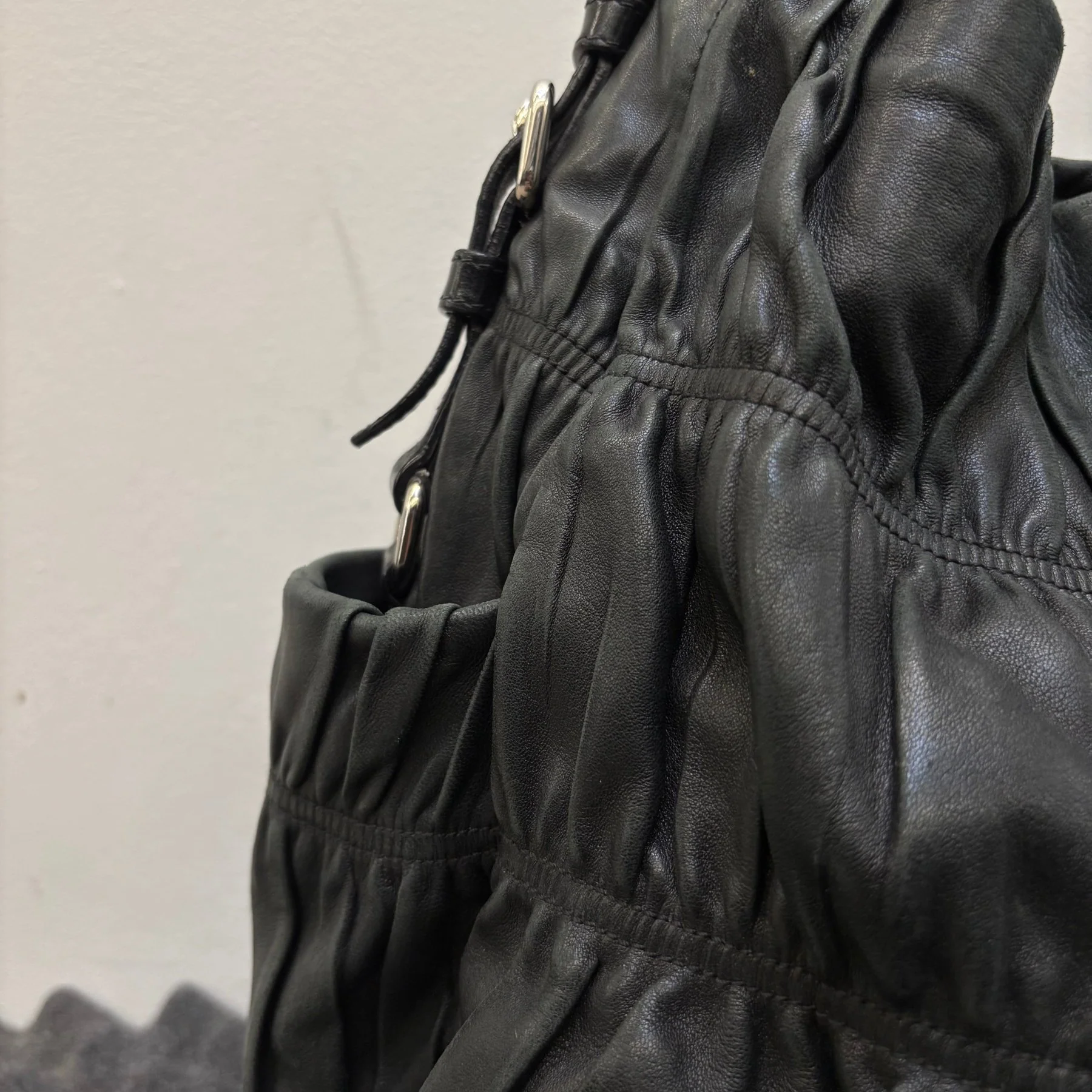Prada Gaufre Leather Shoulder Hobo Bag - Image 10