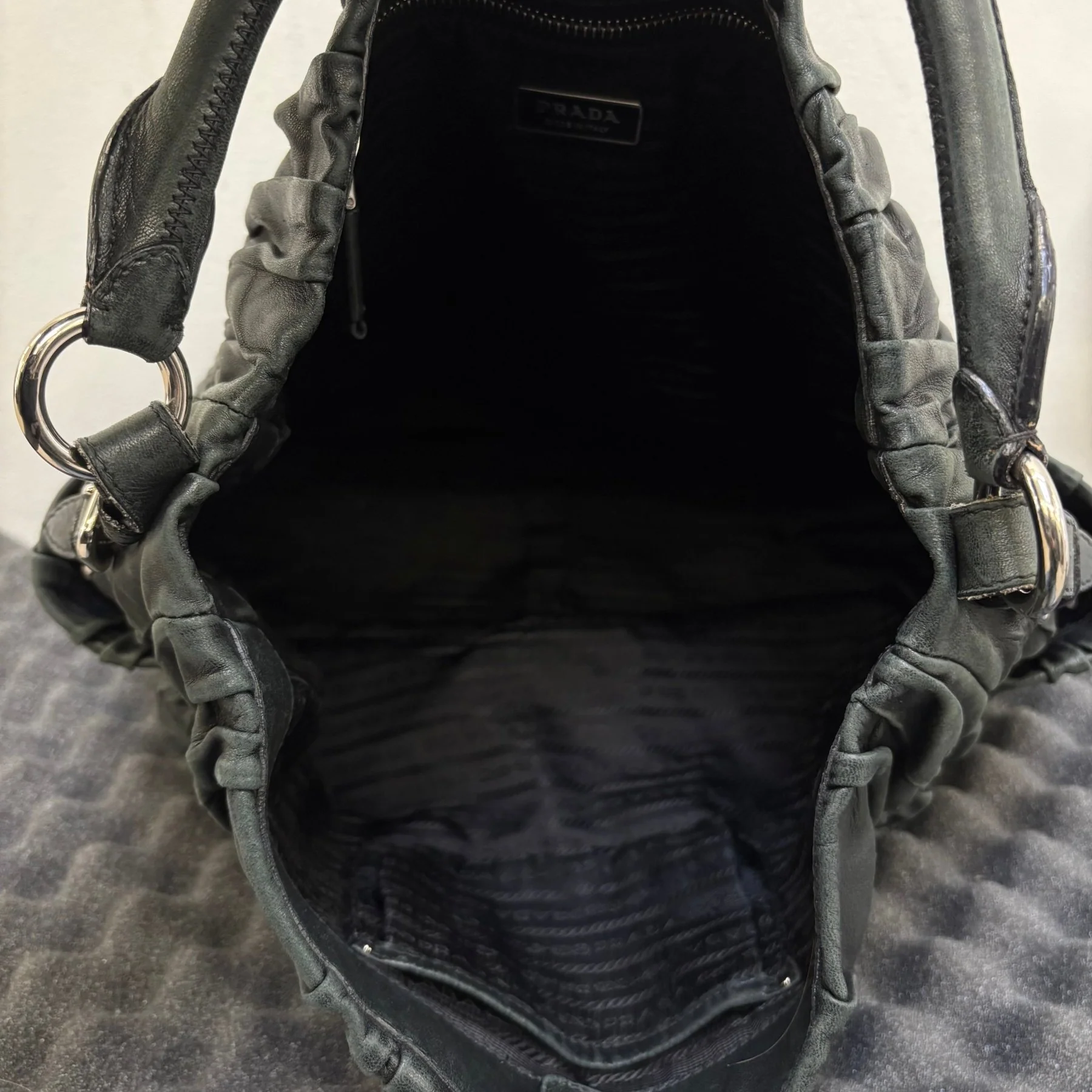 Prada Gaufre Leather Shoulder Hobo Bag - Image 14
