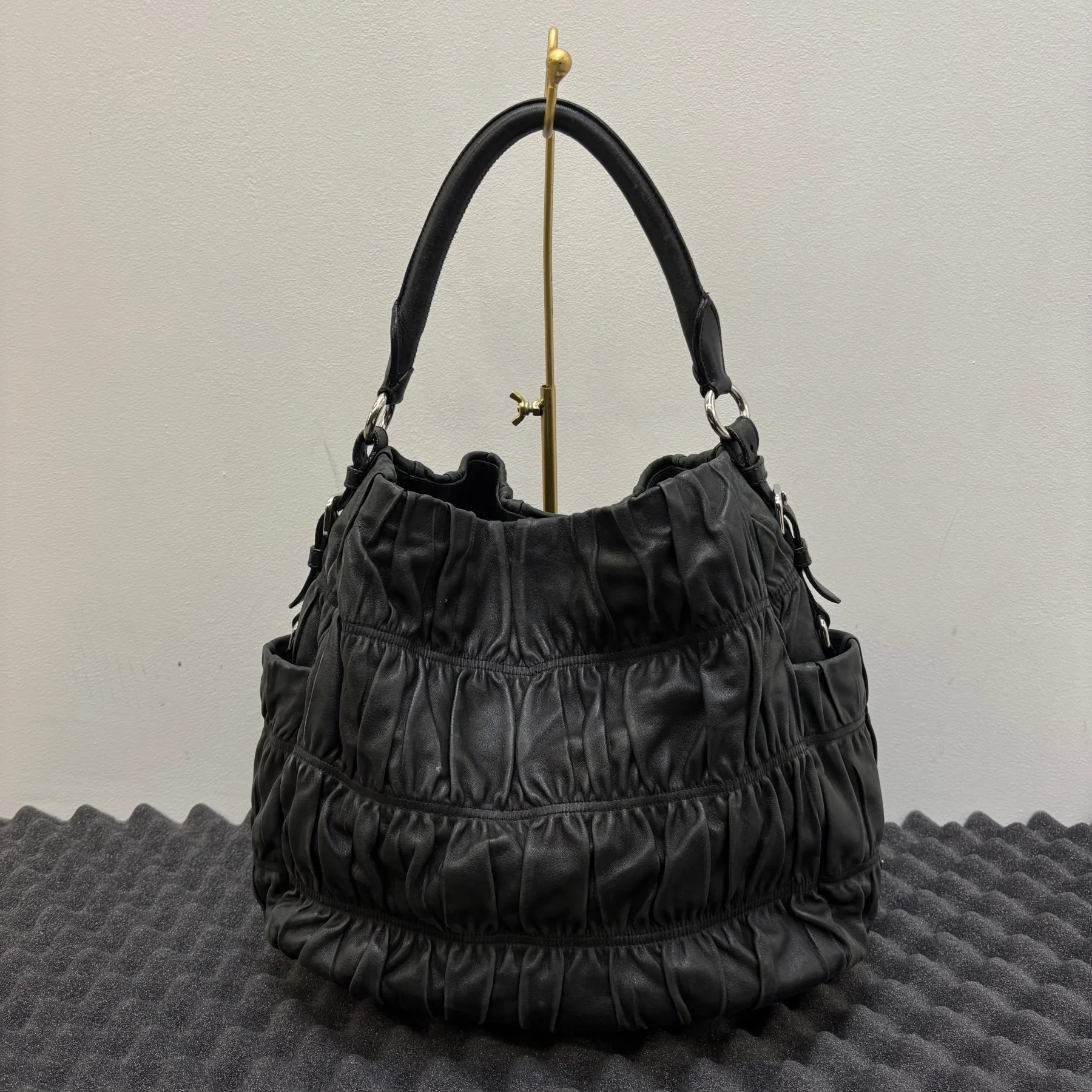 Prada Gaufre Leather Shoulder Hobo Bag - Image 2