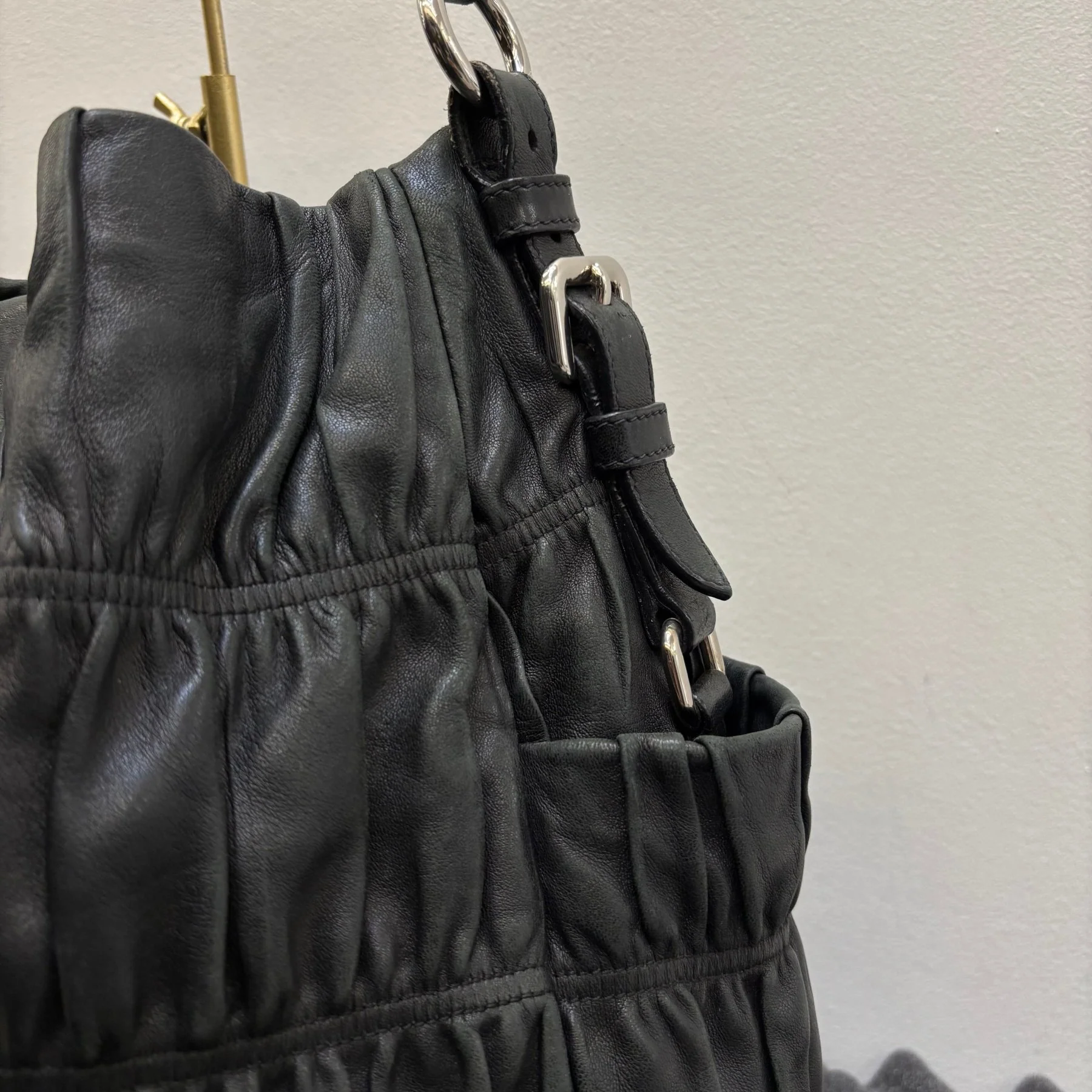 Prada Gaufre Leather Shoulder Hobo Bag - Image 4