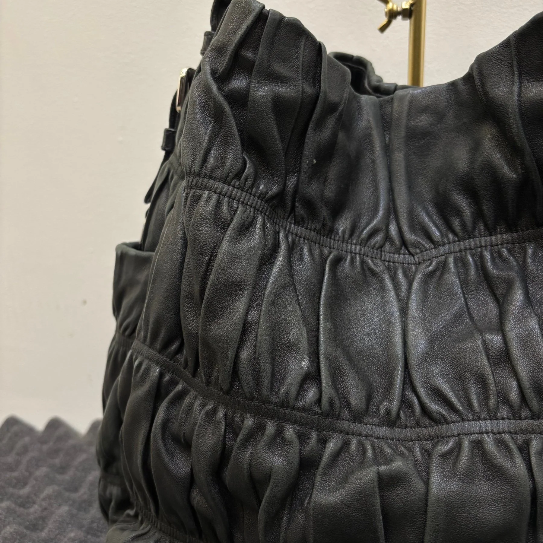 Prada Gaufre Leather Shoulder Hobo Bag - Image 5