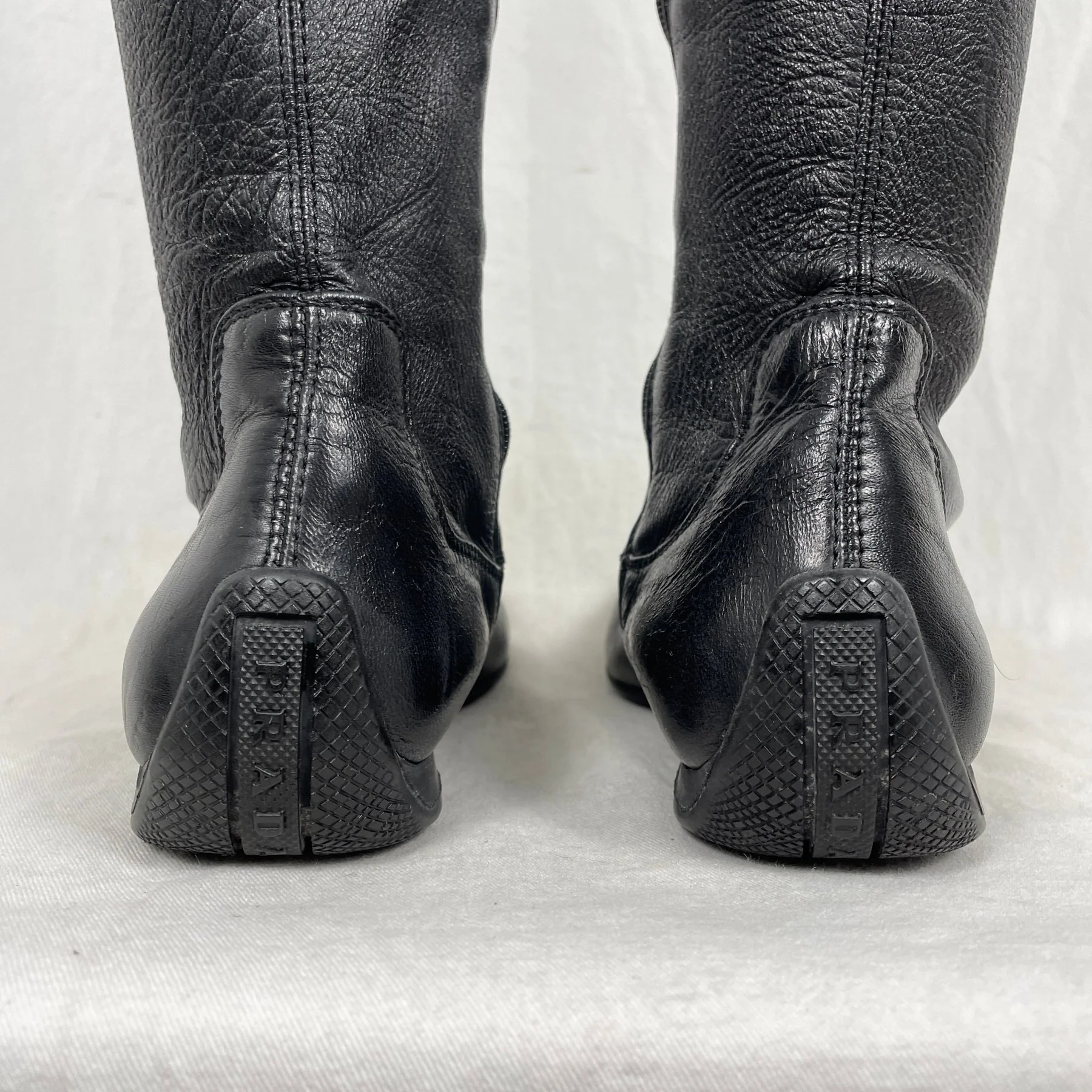 90s Prada Knee-High Leather Boots - Image 5
