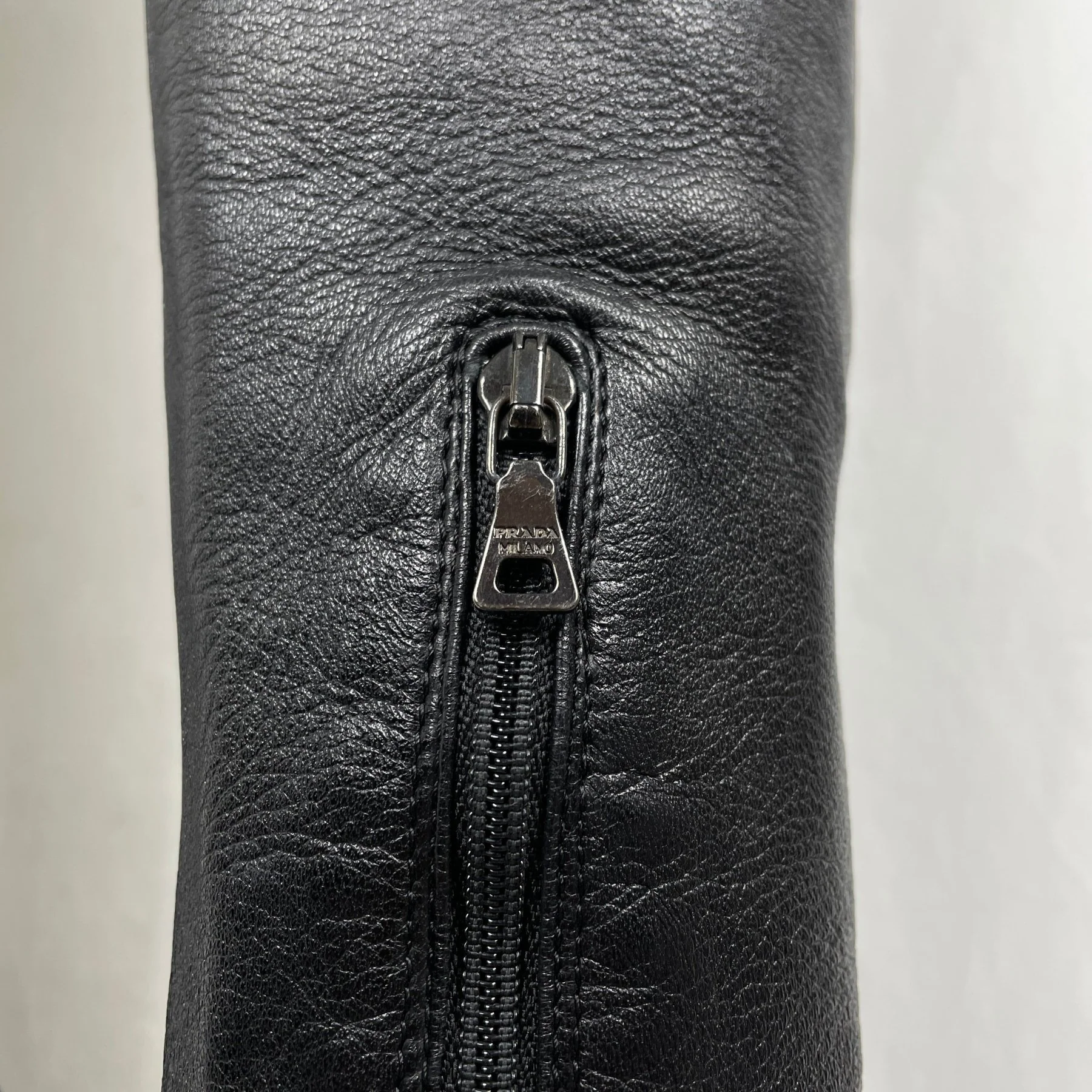 90s Prada Knee-High Leather Boots - Image 7