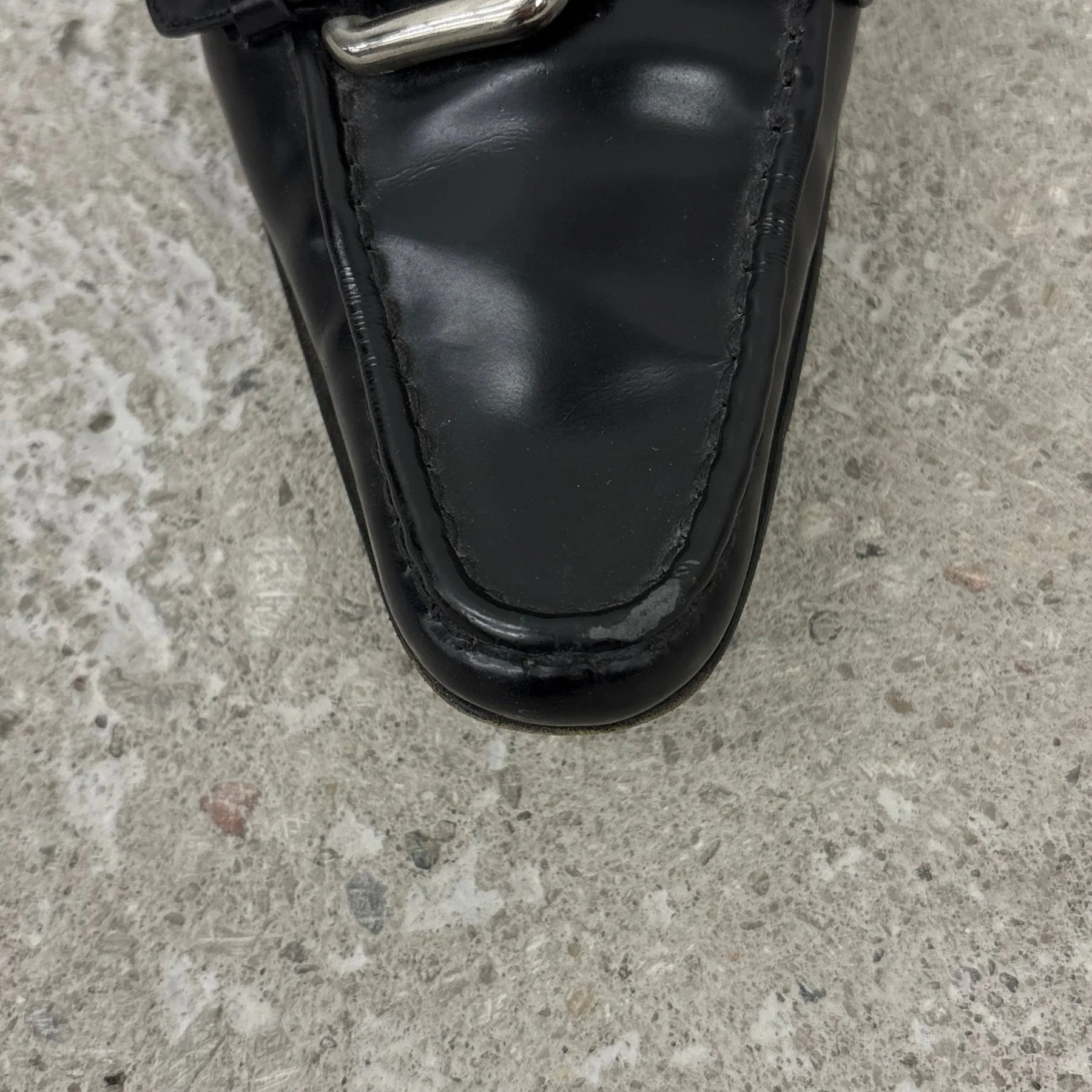 Prada Pointed Leather Heeled Loafers - Image 8
