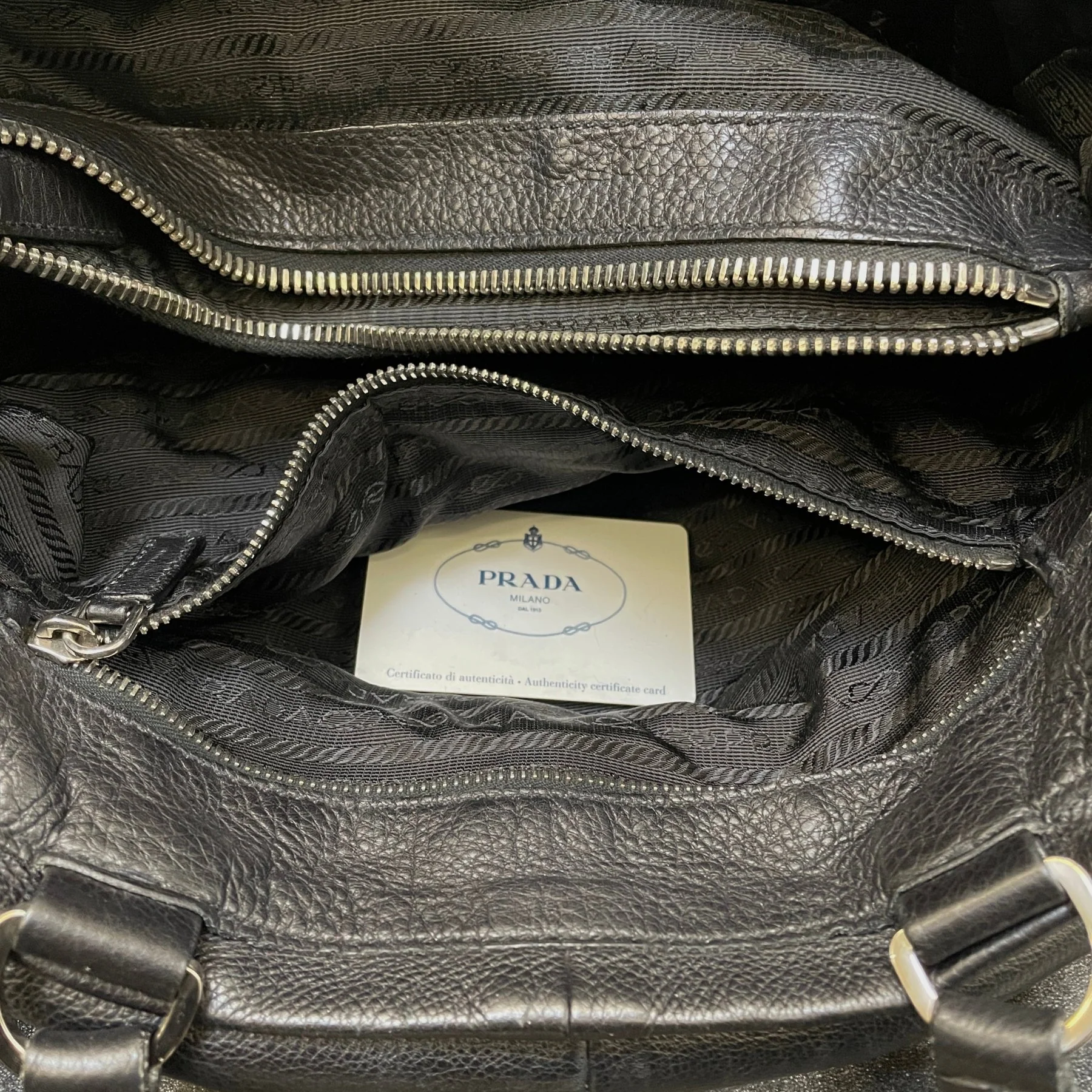 SS04 Prada Vitello Daino Side Pocket Leather Handbag - Image 13