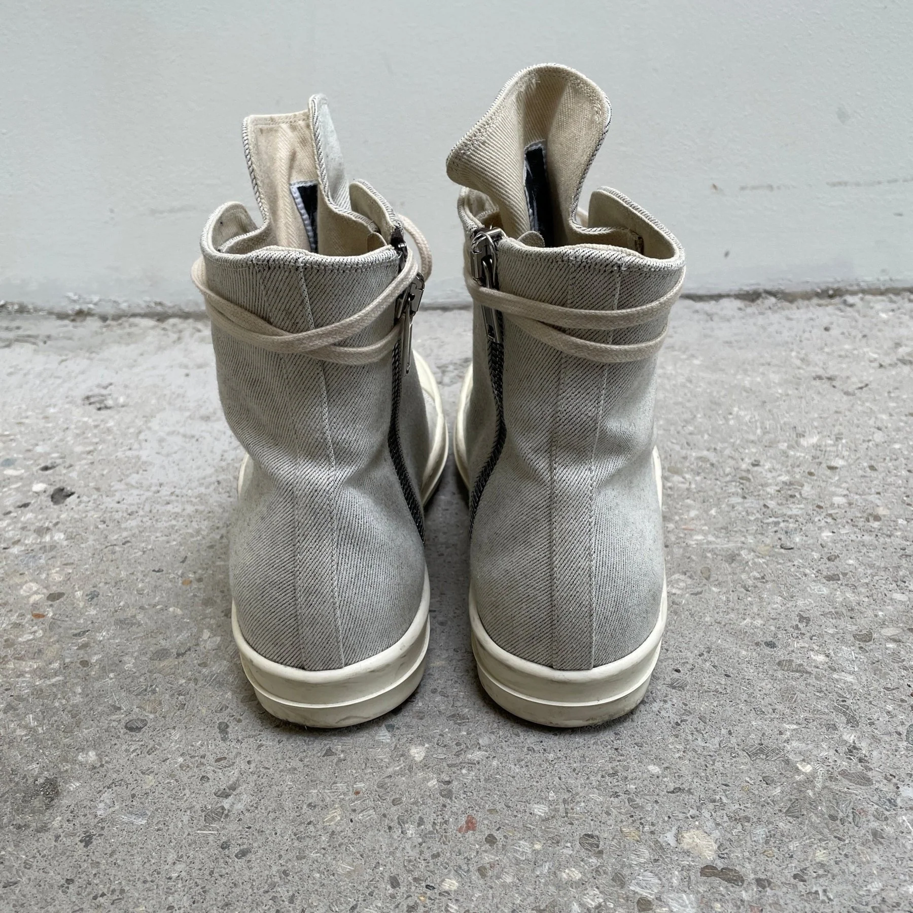 Rick Owens DRKSHDW Milk Canvas Ramones - Image 4