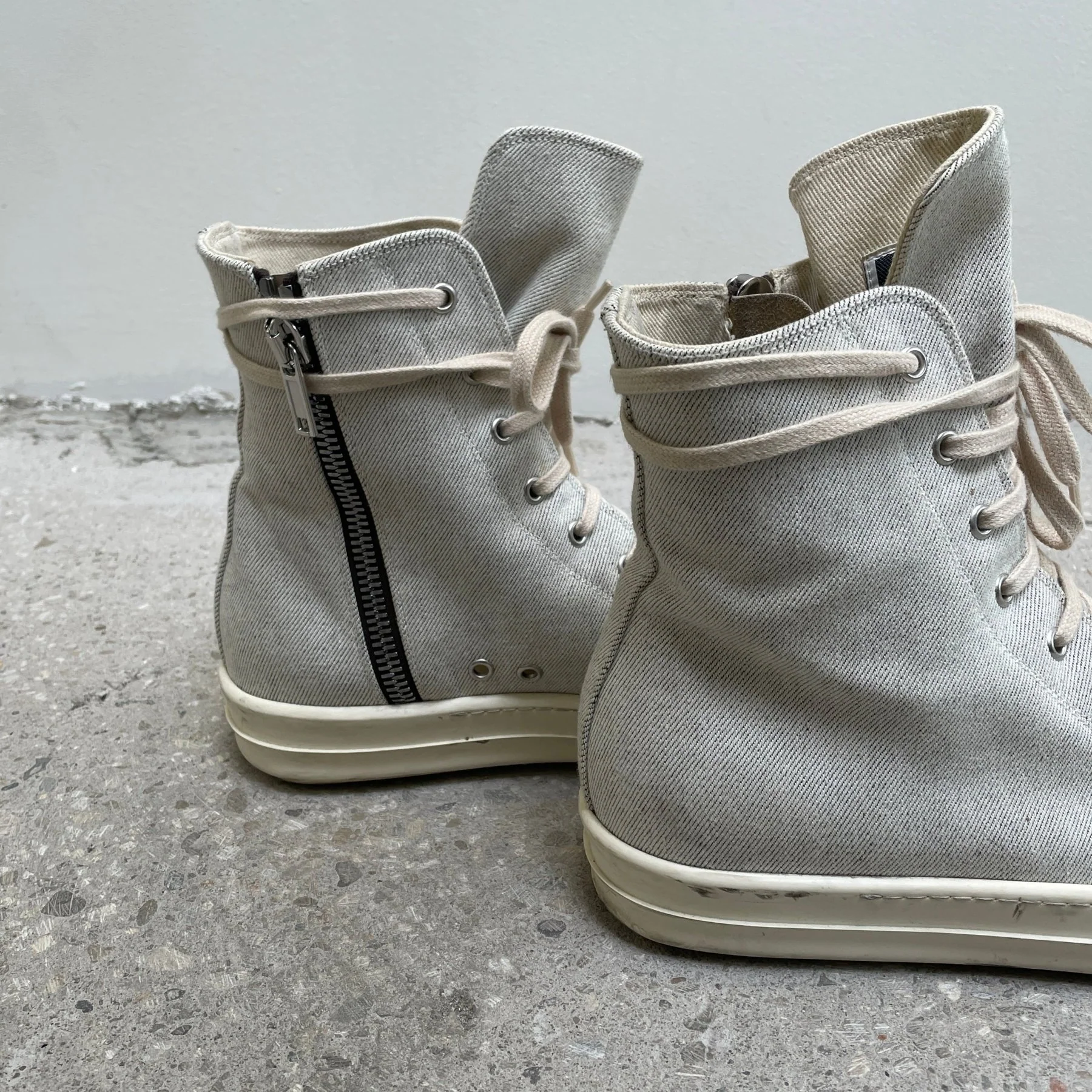 Rick Owens DRKSHDW Milk Canvas Ramones - Image 6
