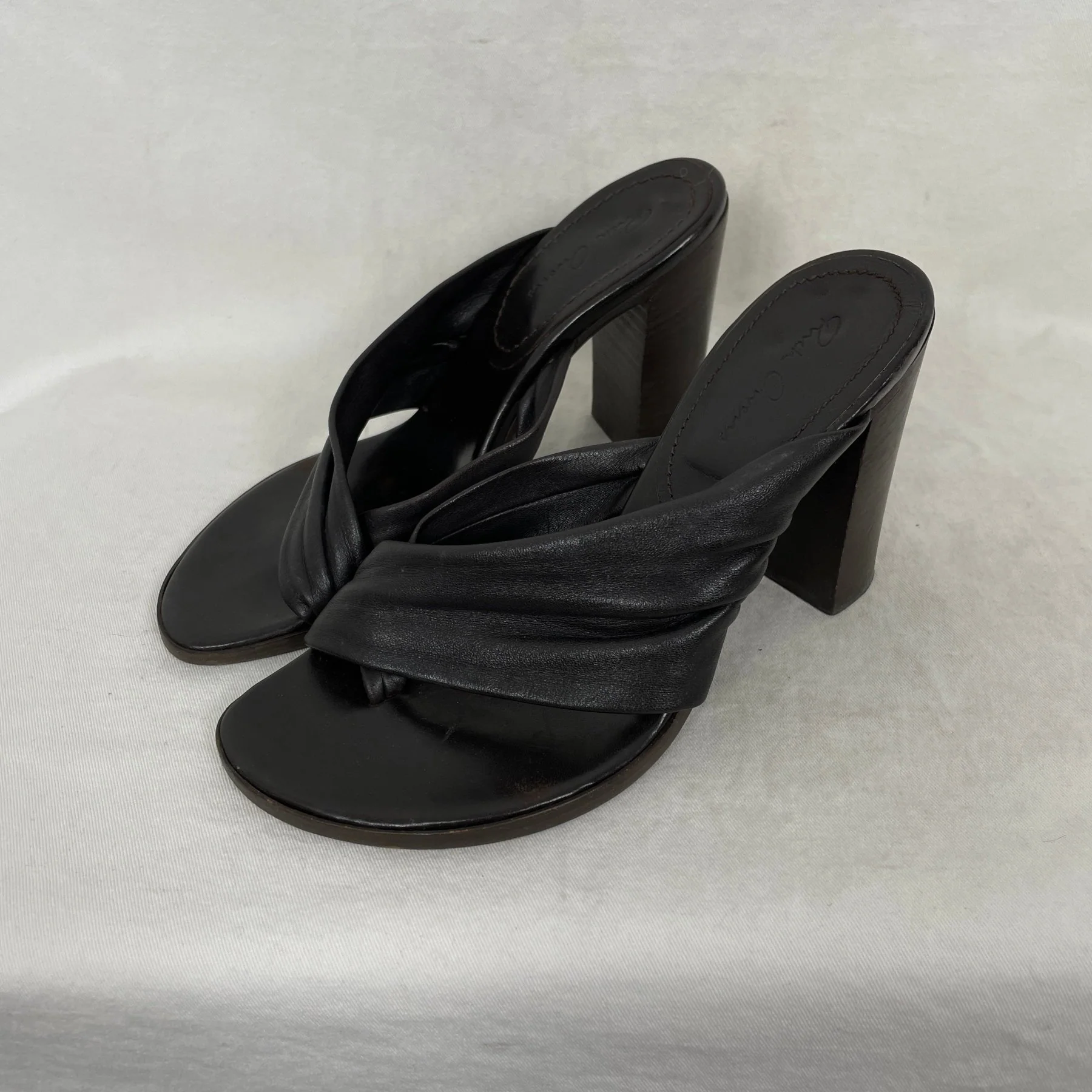 Rick Owens Ruched Leather Sandal Heels - Image 2