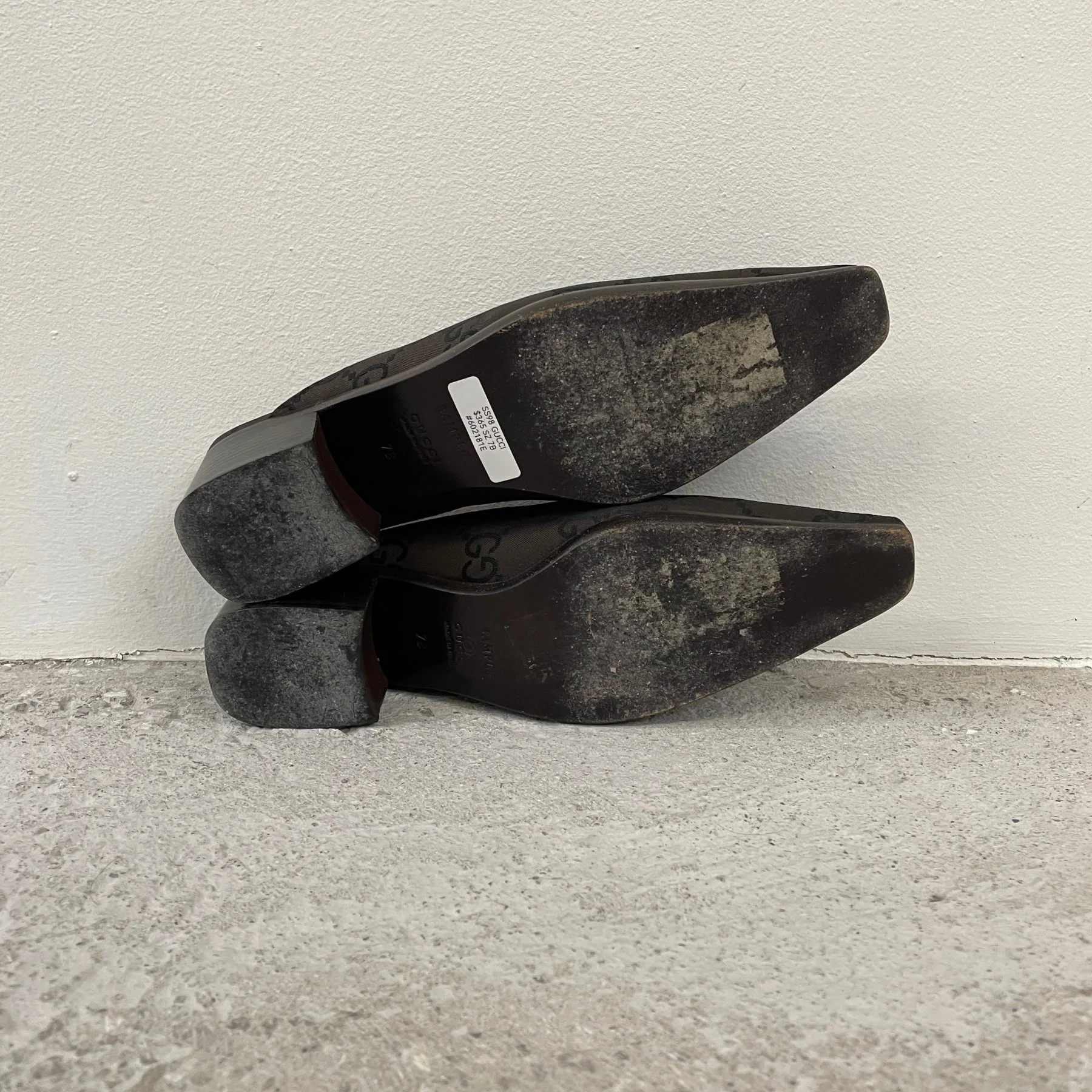 SAMPLE Gucci Monogram Low Block Heel Mules - Image 6