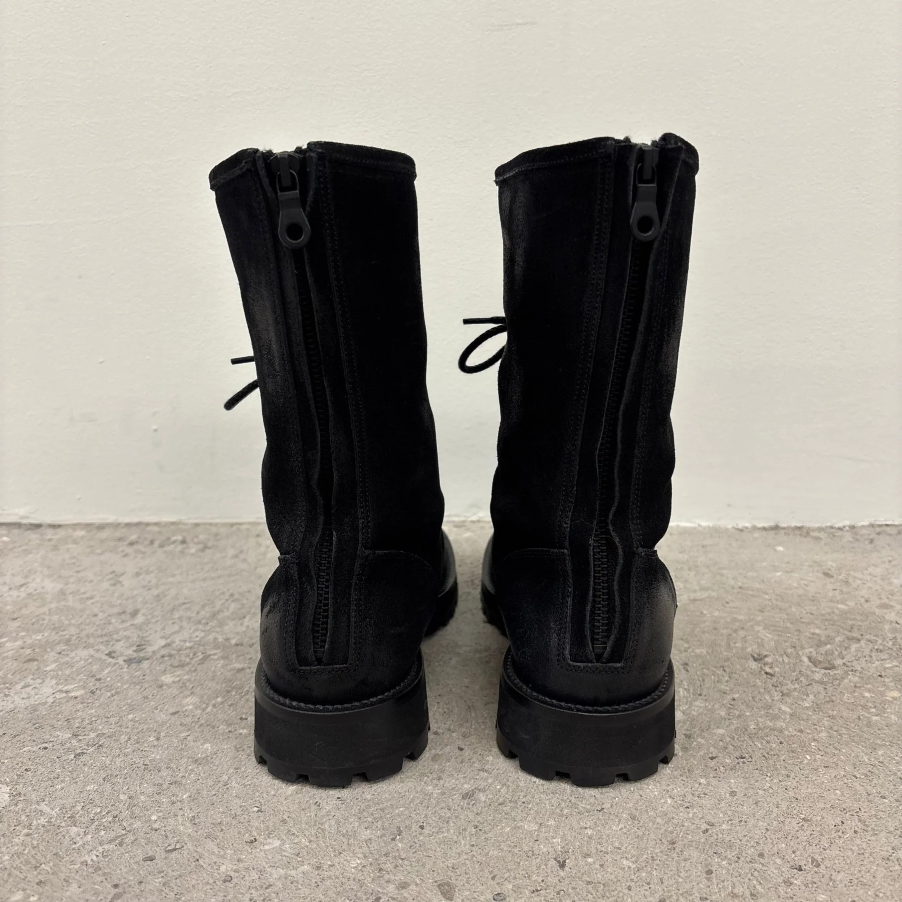 Shellac Cowhide Suede Leather Long Boots - Image 4