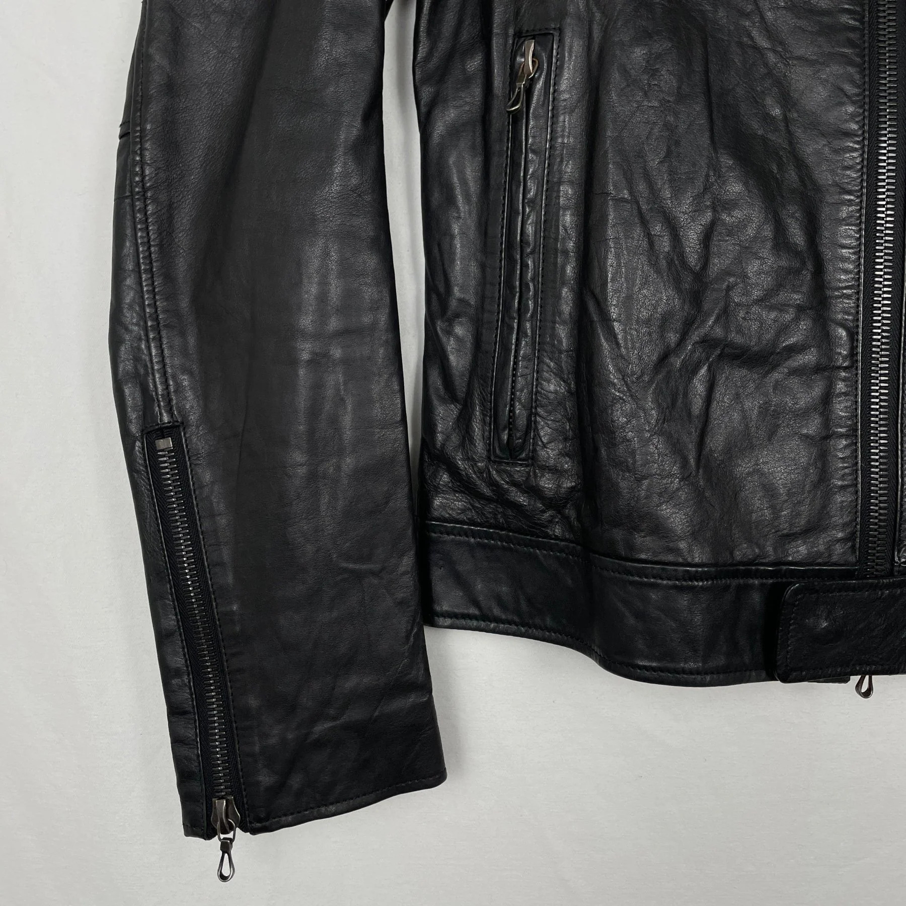 00s Shellac Leather Zip Jacket - Image 3