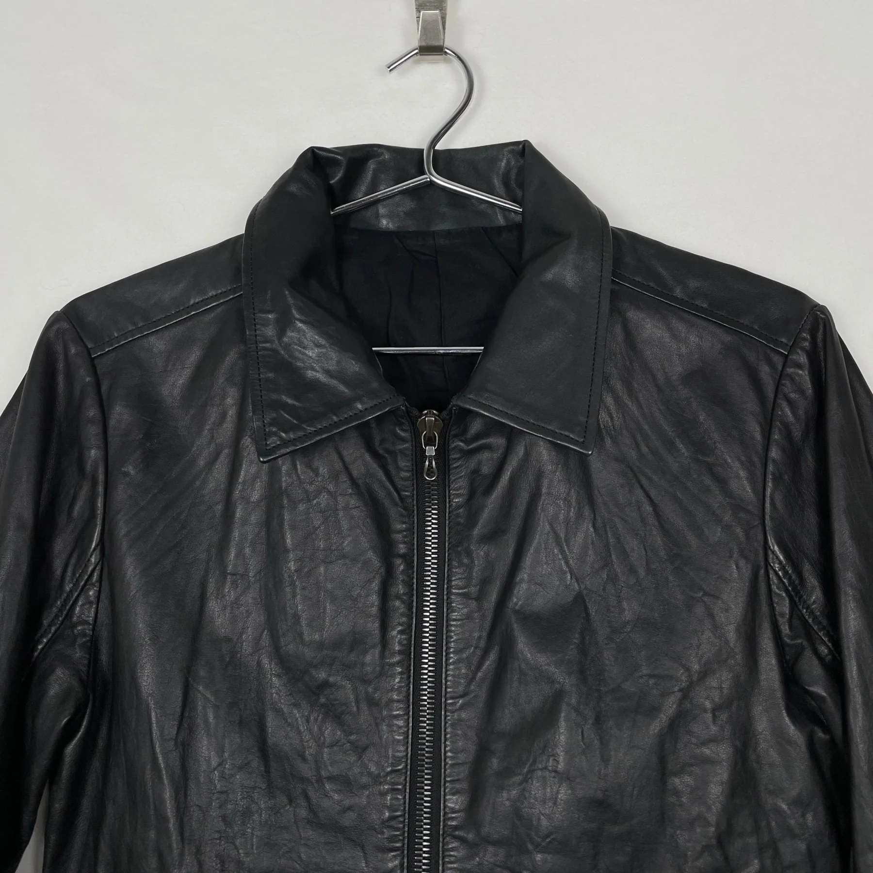 00s Shellac Leather Zip Jacket - Image 4