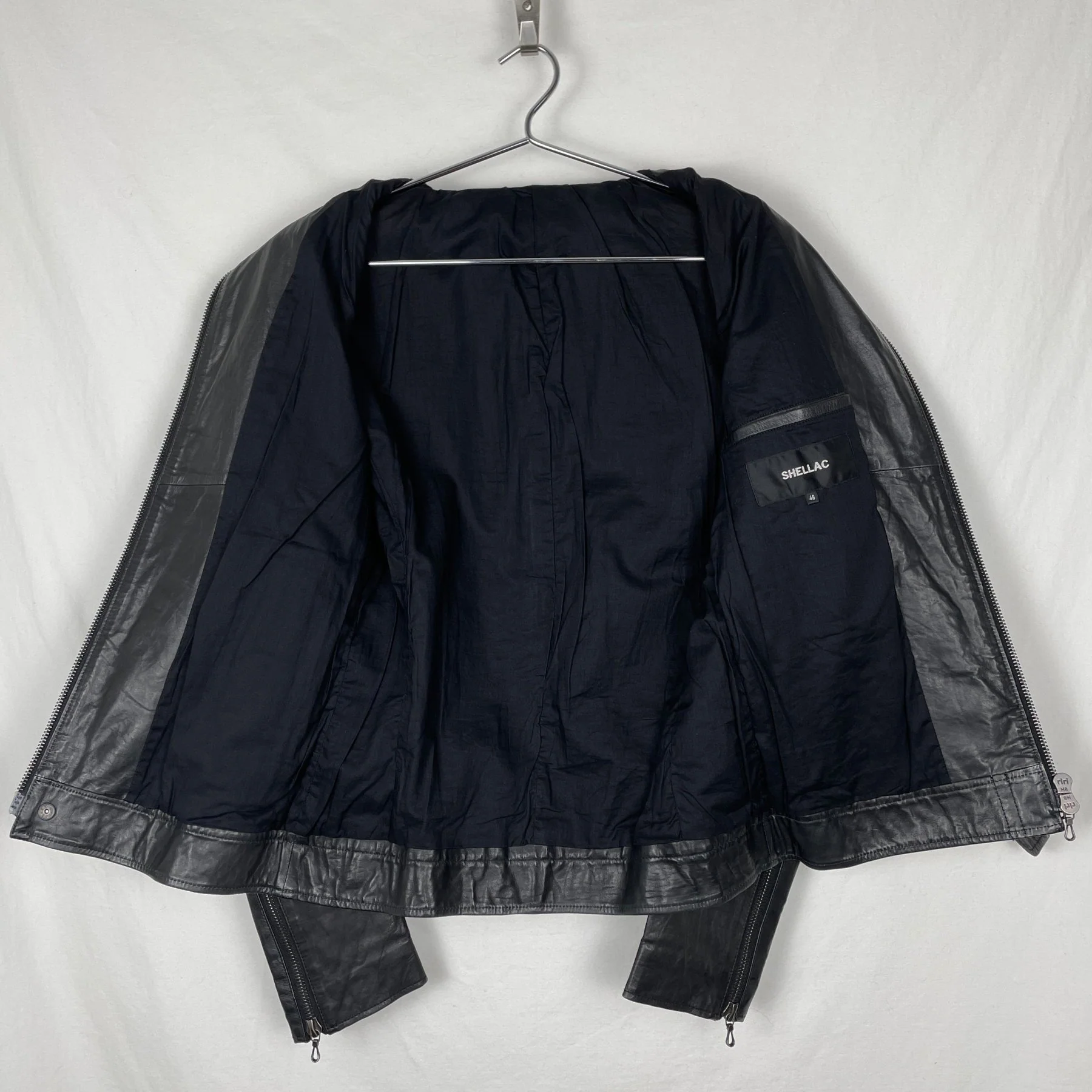 00s Shellac Leather Zip Jacket - Image 6