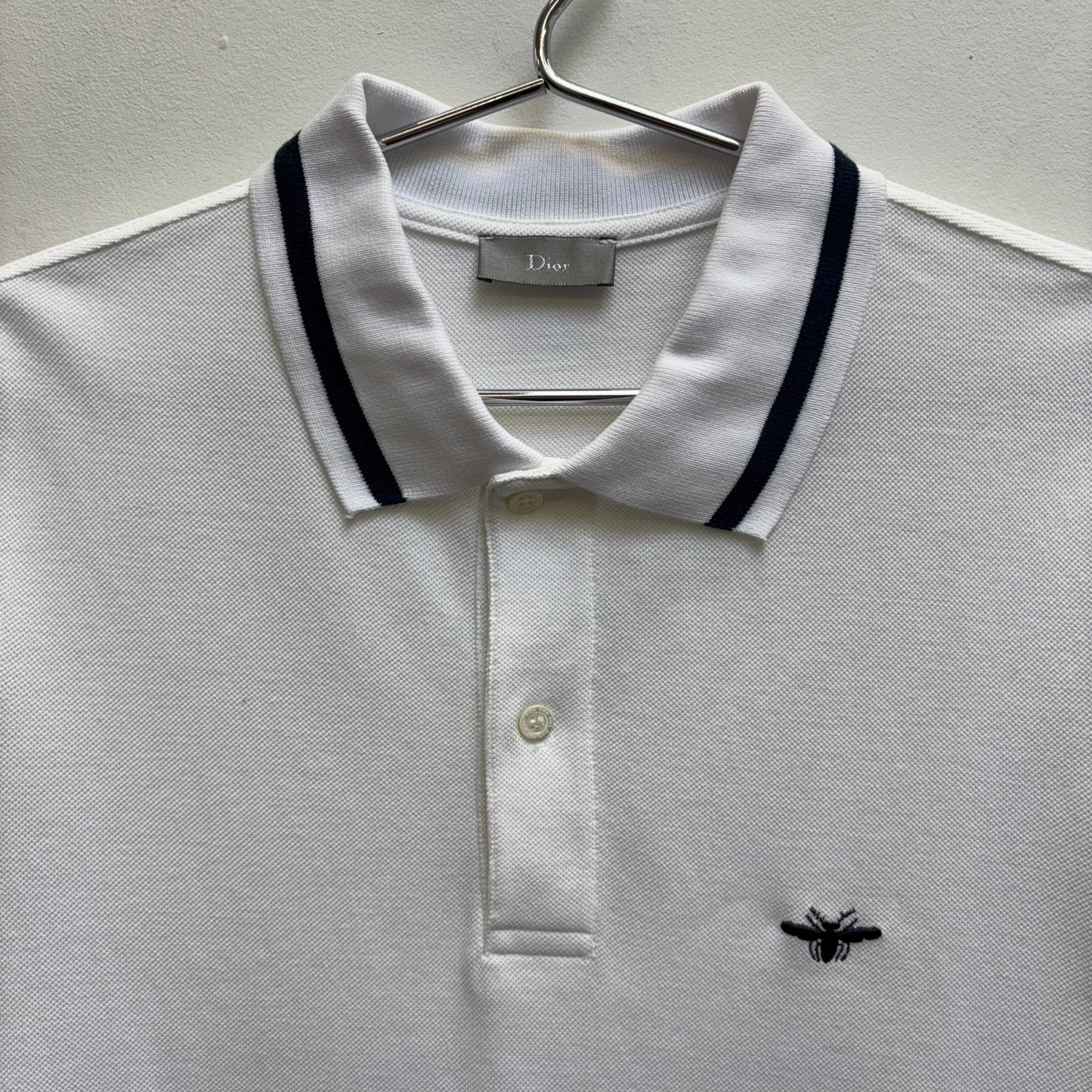 SS08 Dior Homme Bee Embroidered Polo T-Shirt - Image 3