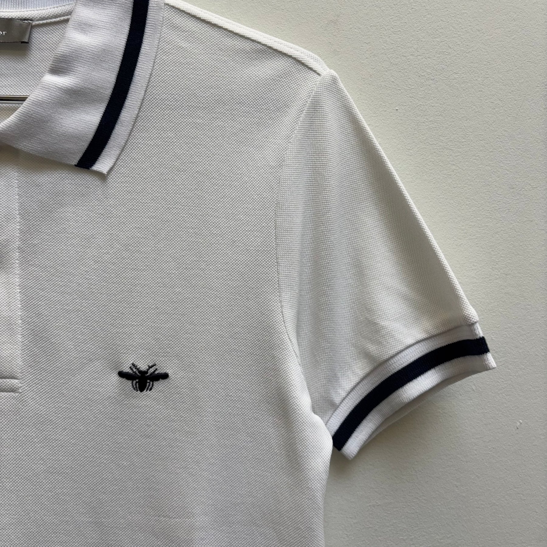 SS08 Dior Homme Bee Embroidered Polo T-Shirt - Image 4