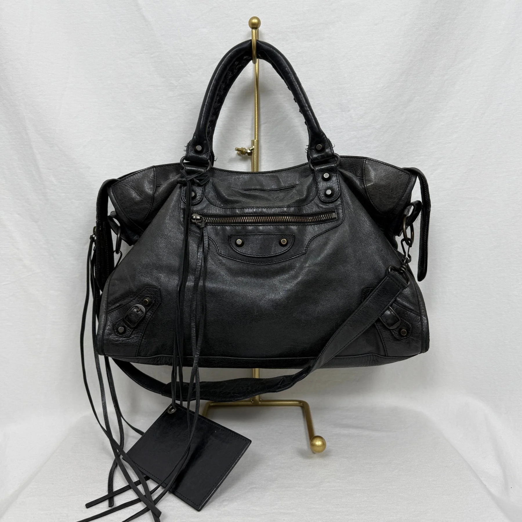 SS10 Balenciaga City Bag By Nicolas Gesquiere In Gun Metal