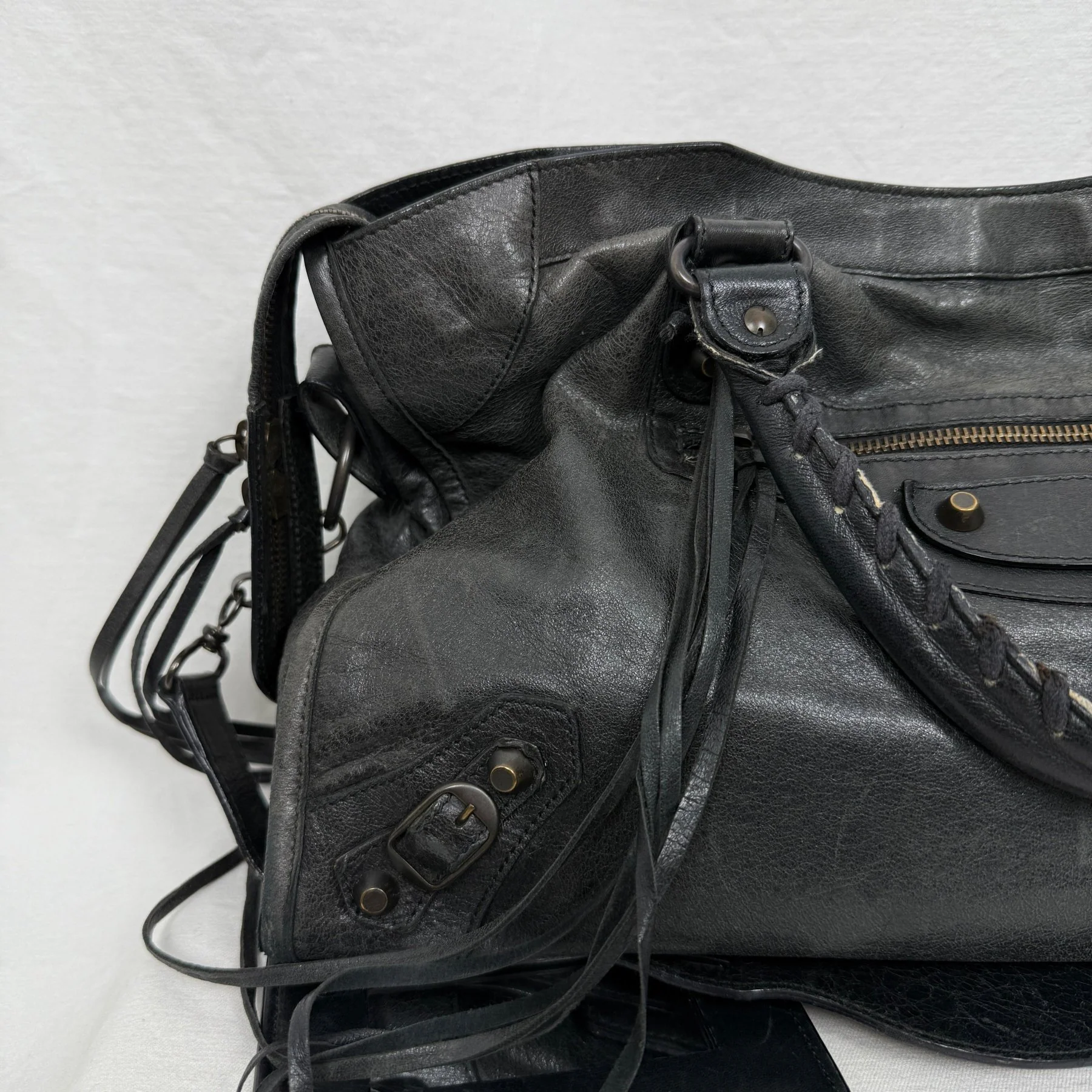SS10 Balenciaga City Bag By Nicolas Gesquiere In Gun Metal - Image 4