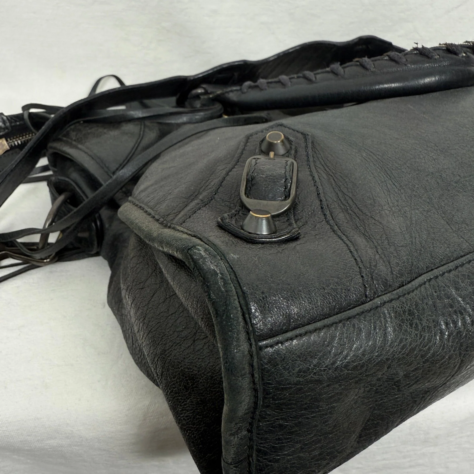 SS10 Balenciaga City Bag By Nicolas Gesquiere In Gun Metal - Image 8