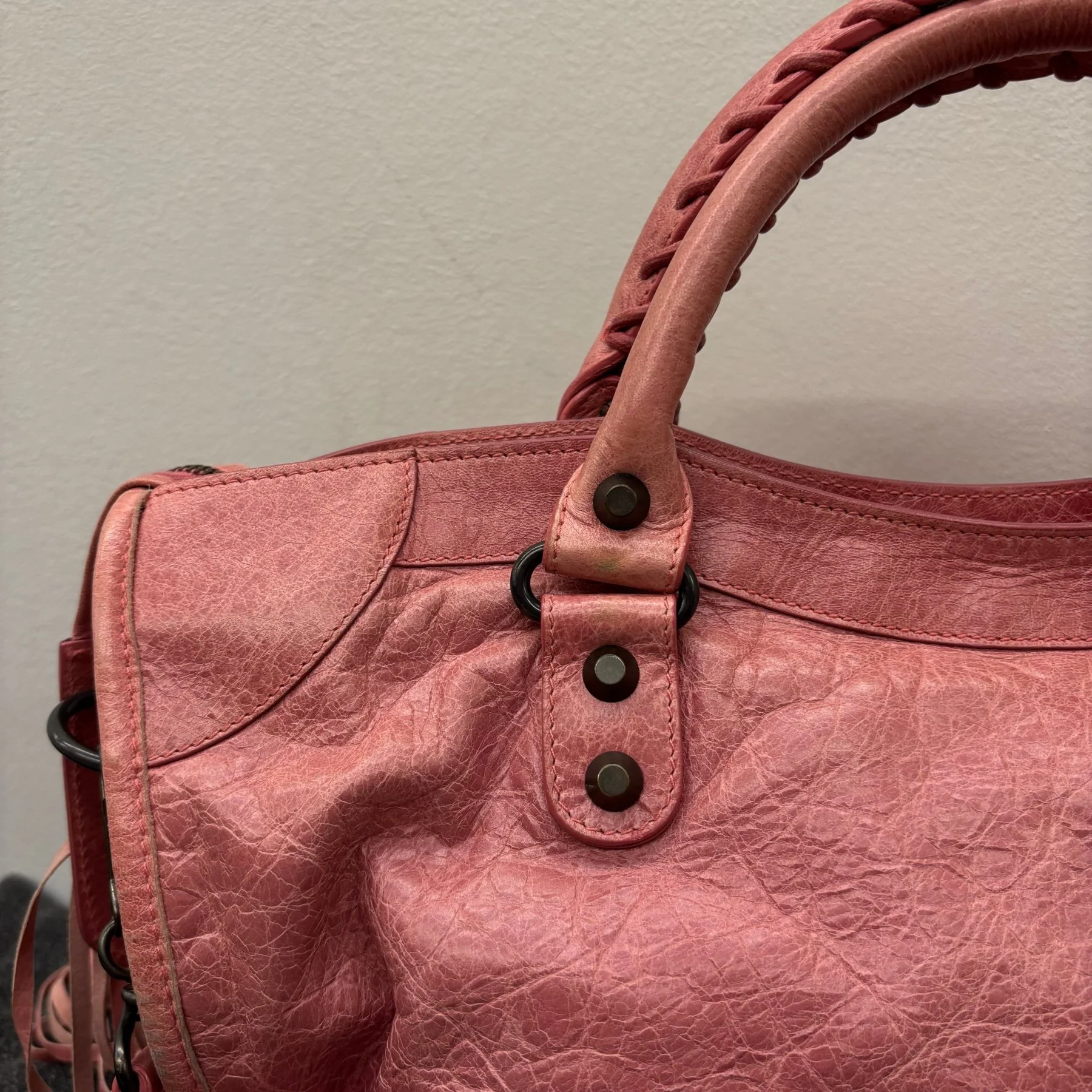 SS09 Balenciaga Pink City Leather Bag - Image 10