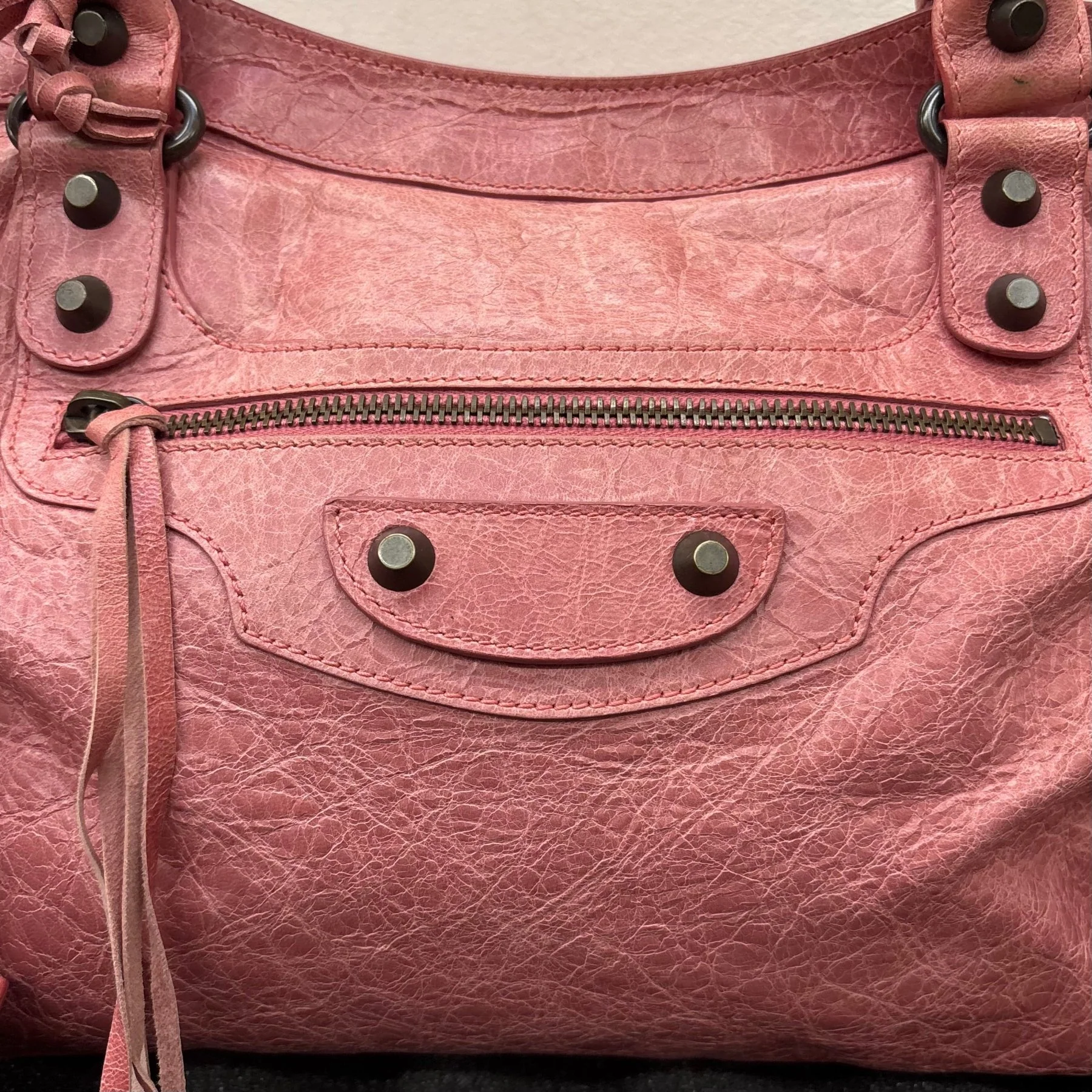 SS09 Balenciaga Pink City Leather Bag - Image 4
