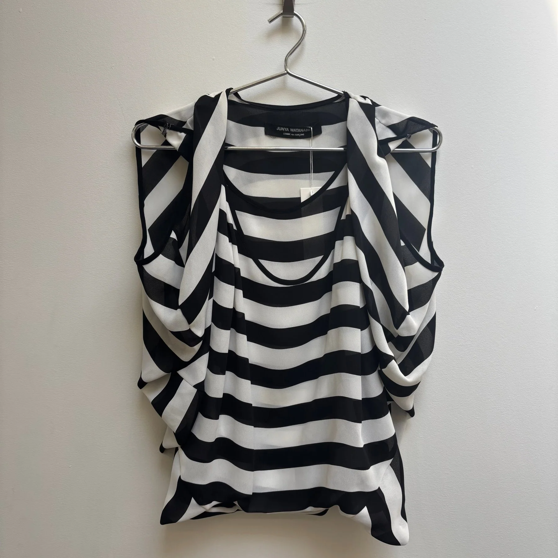 SS09 Junya Watanabe Striped Draped Top