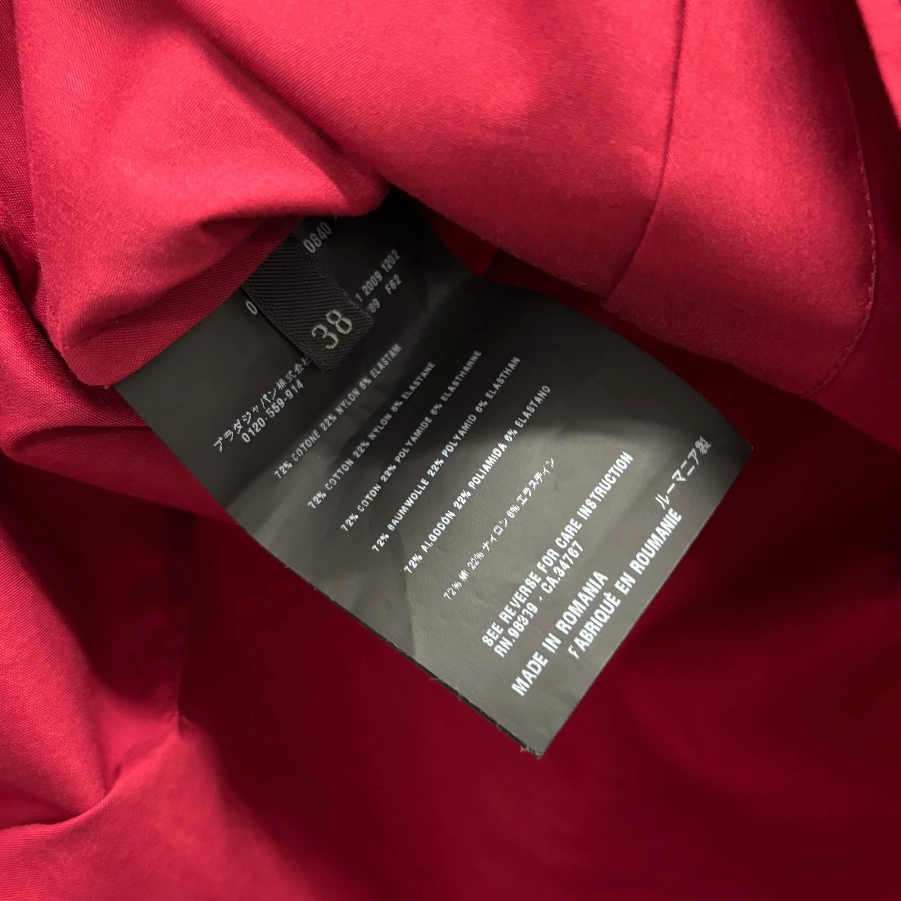 SS09 Prada Scarlet Short Sleeve Button Up Blouse - Image 10
