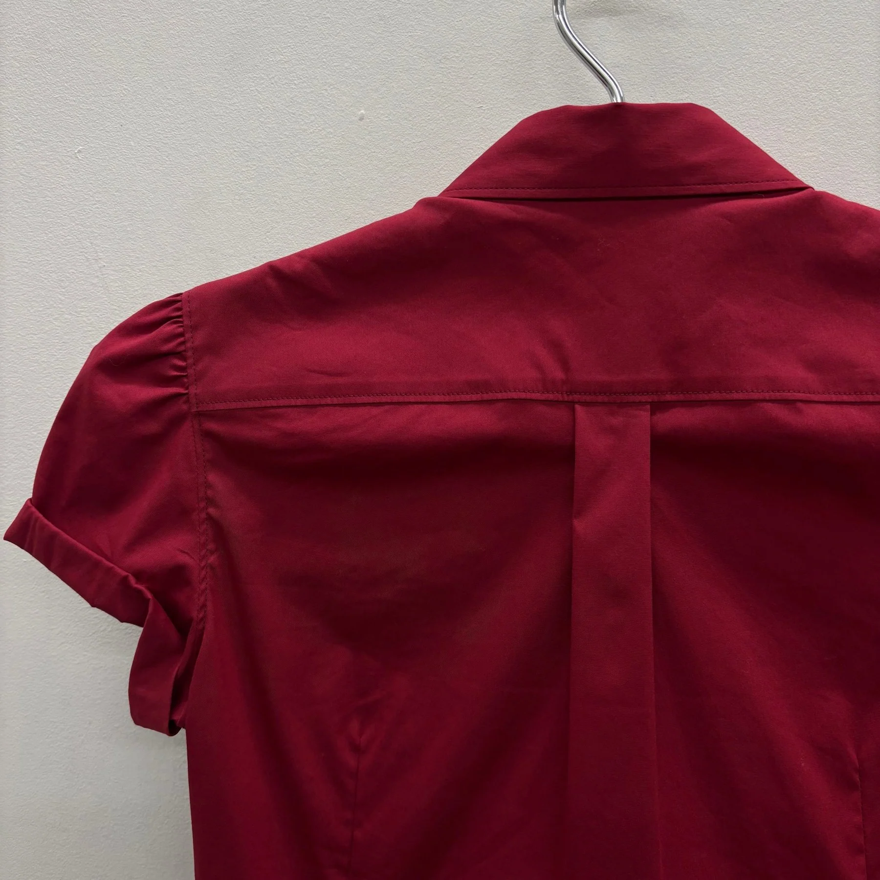 SS09 Prada Scarlet Short Sleeve Button Up Blouse - Image 7