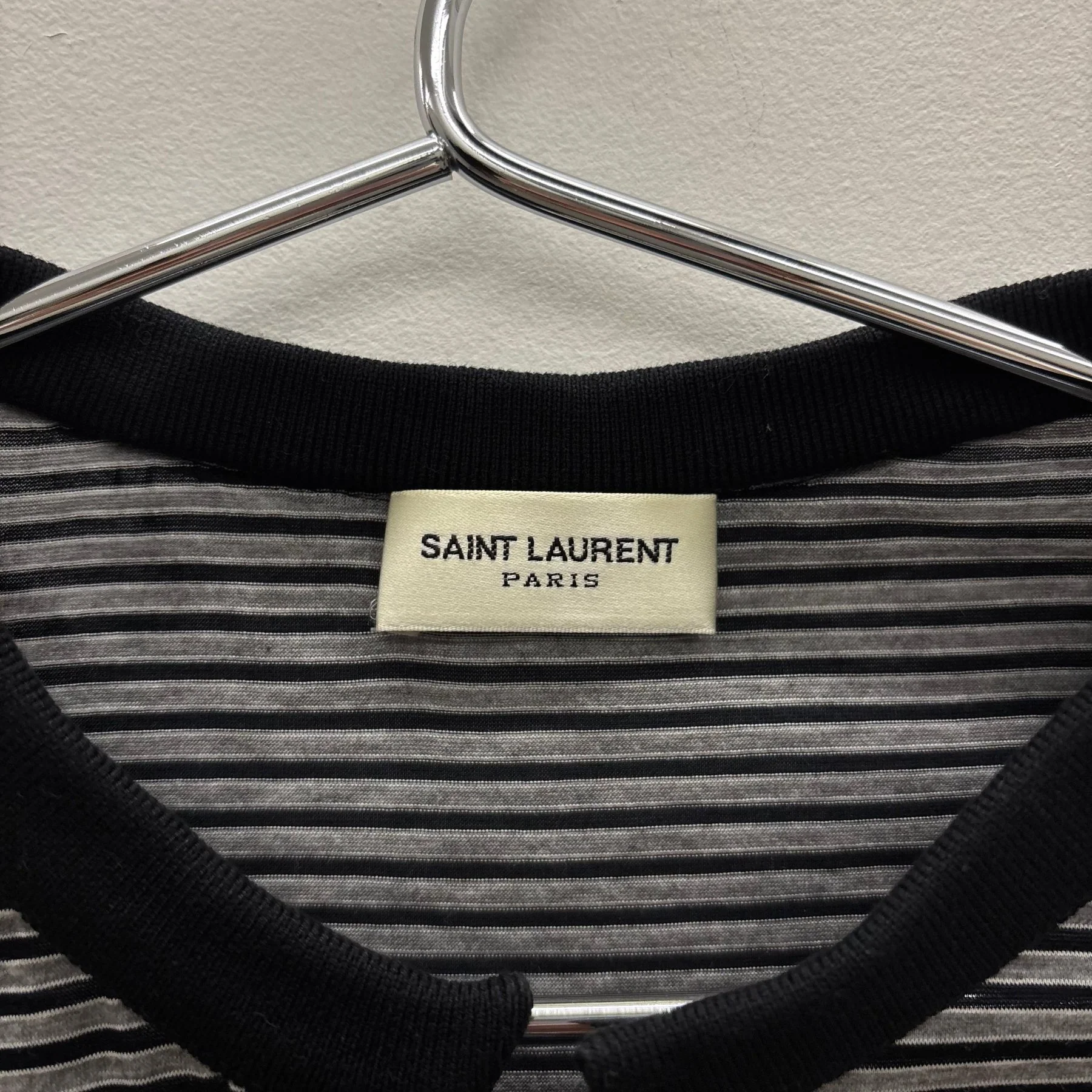 SS12 Saint Laurent Paris By Hedi Slimane Striped Polo Shirt - Image 8