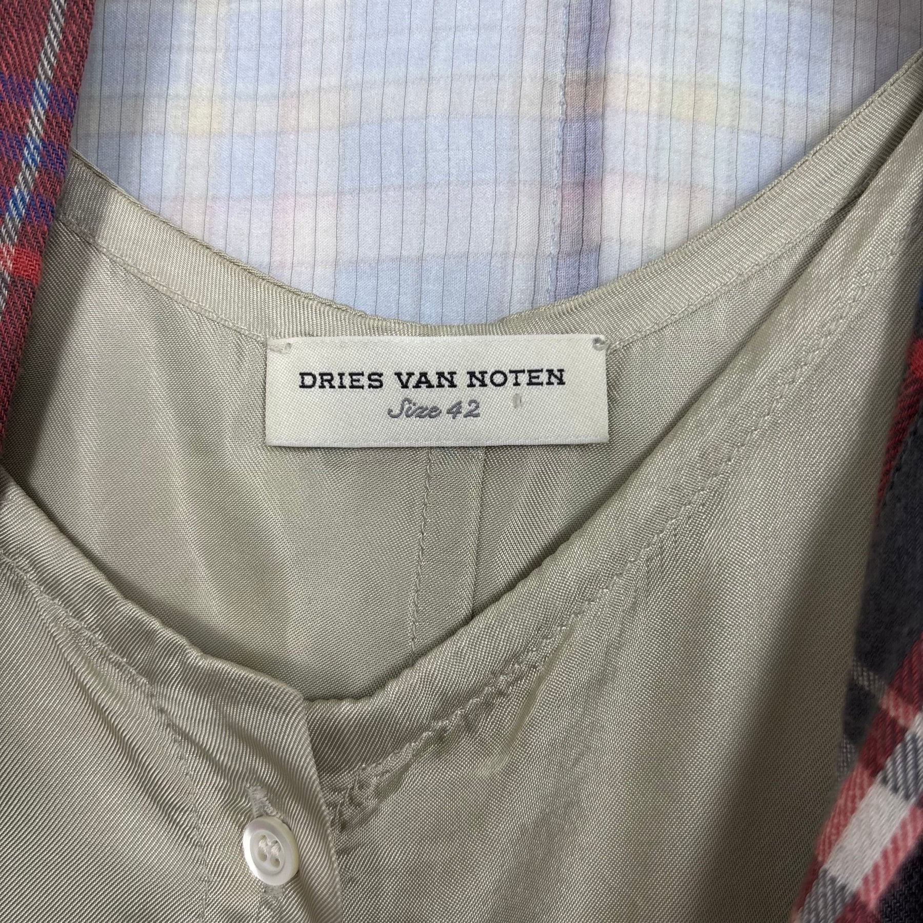SS13 Dries Van Noten Plaid Blouse Dress - Image 11